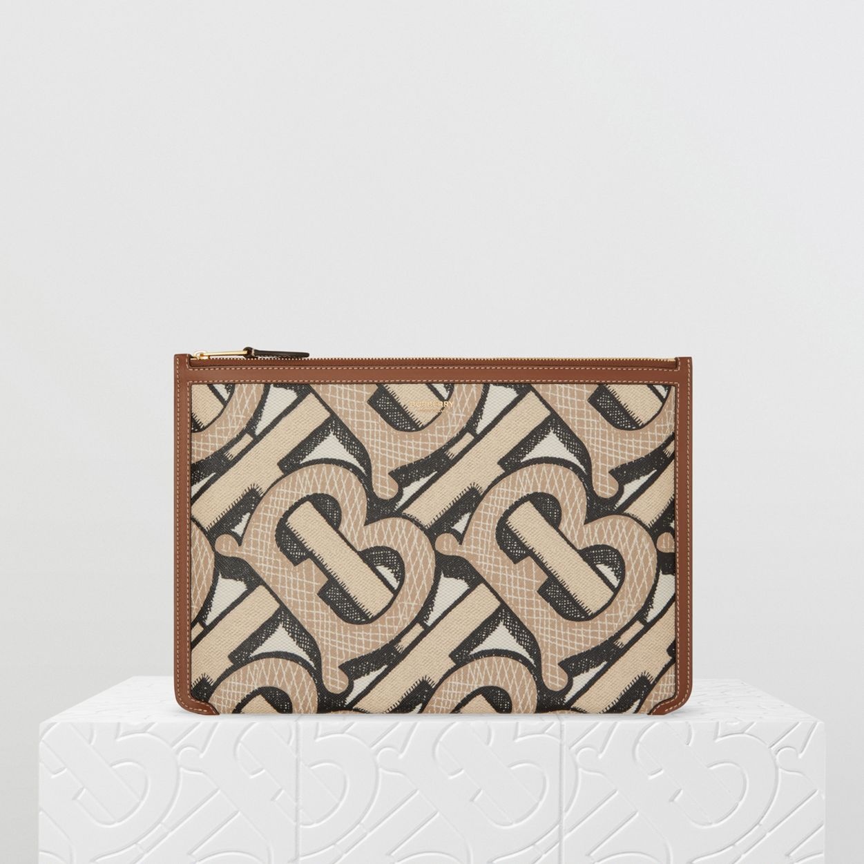 Monogram Print E-canvas and Leather Pouch - 8