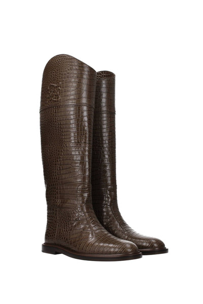 FENDI Boots Leather Brown Mud outlook