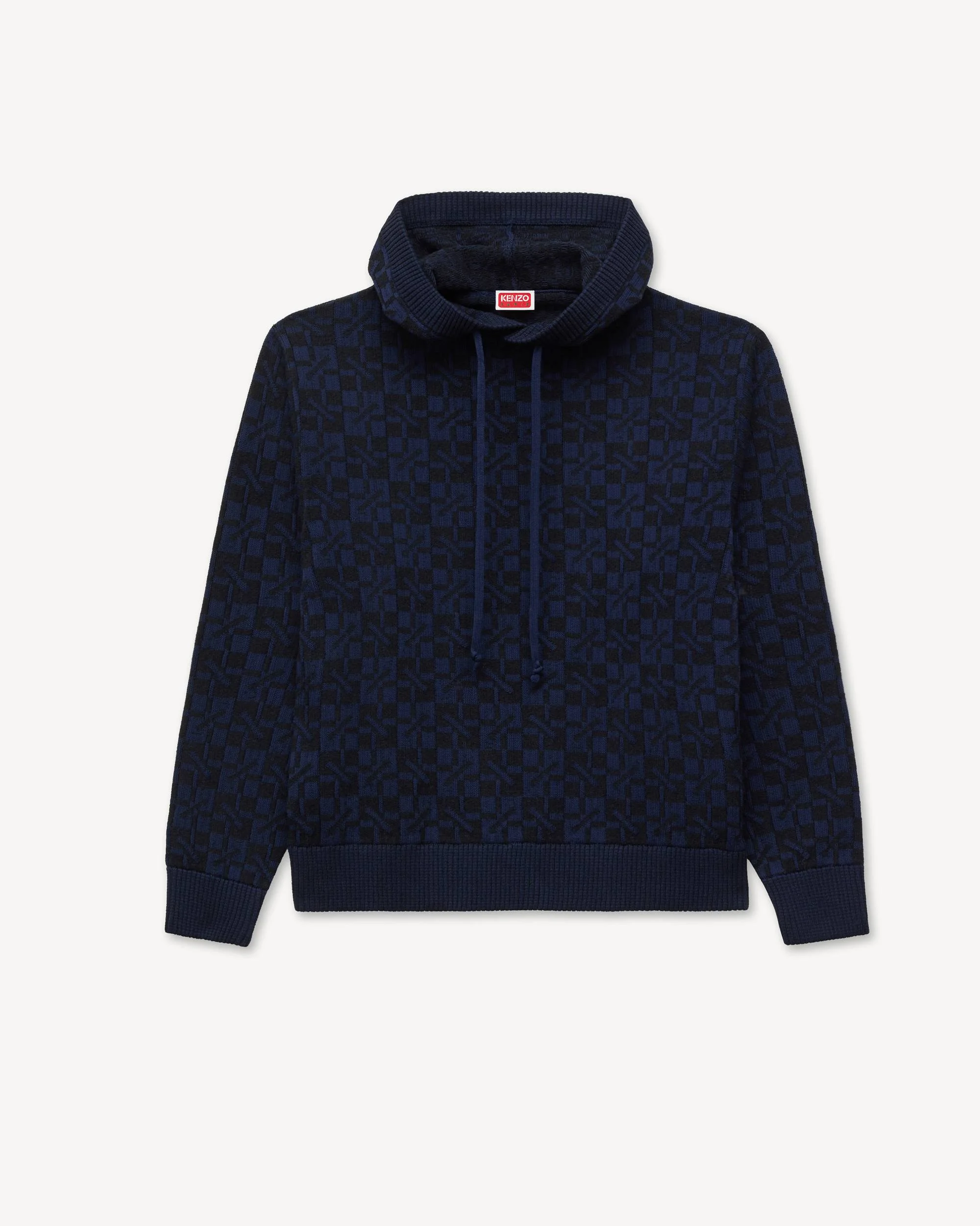 'Kenzogram' knitted hoodie in cotton - 1