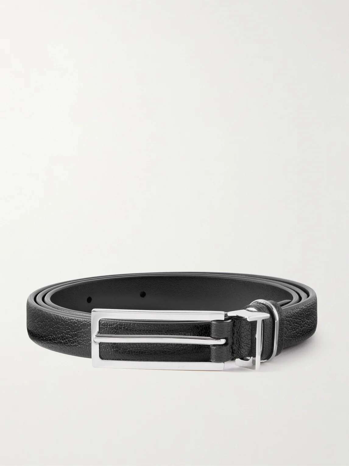 3cm Full-Grain Glossed-Leather Belt - 1