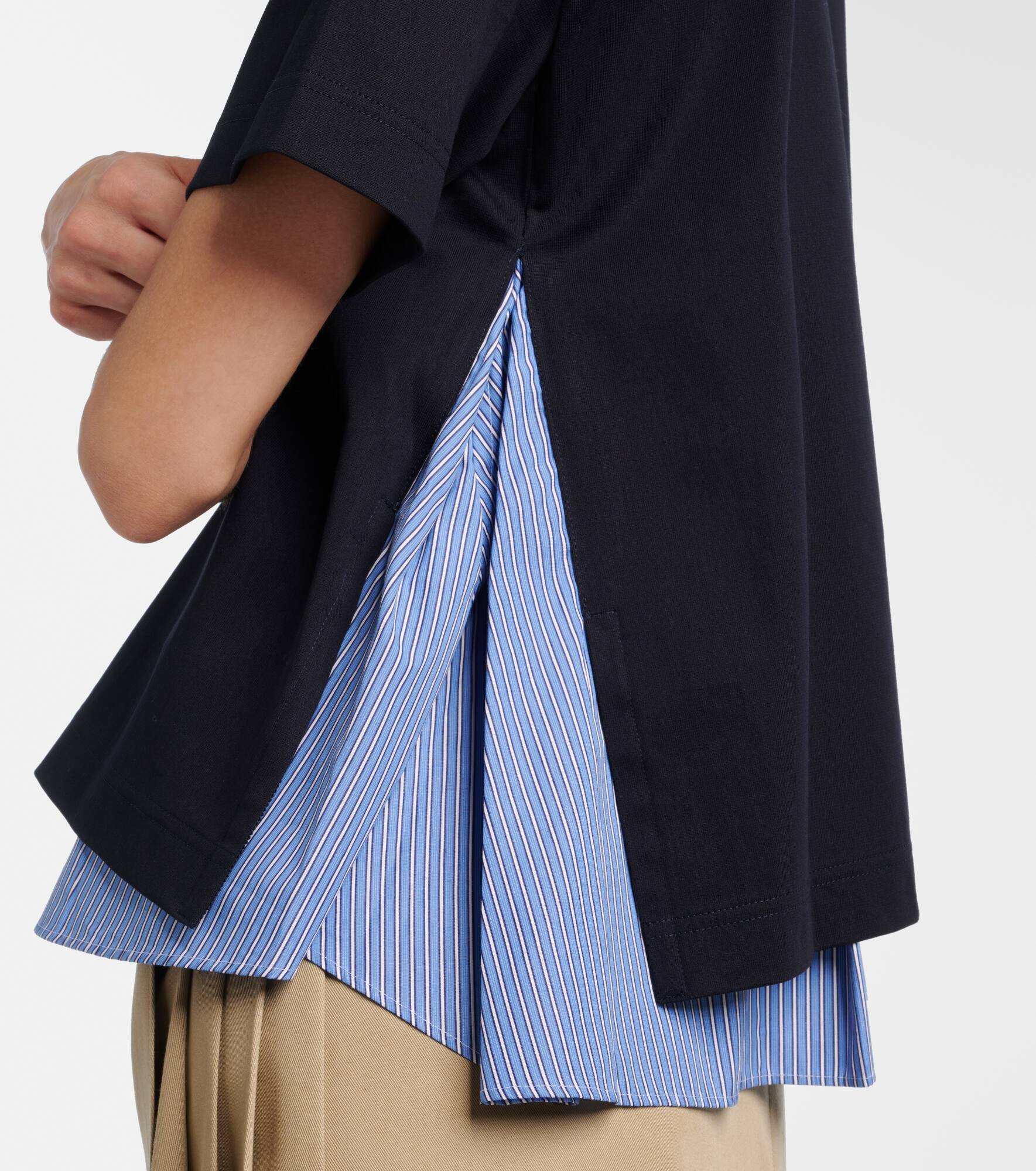 Layered cotton T-shirt - 5