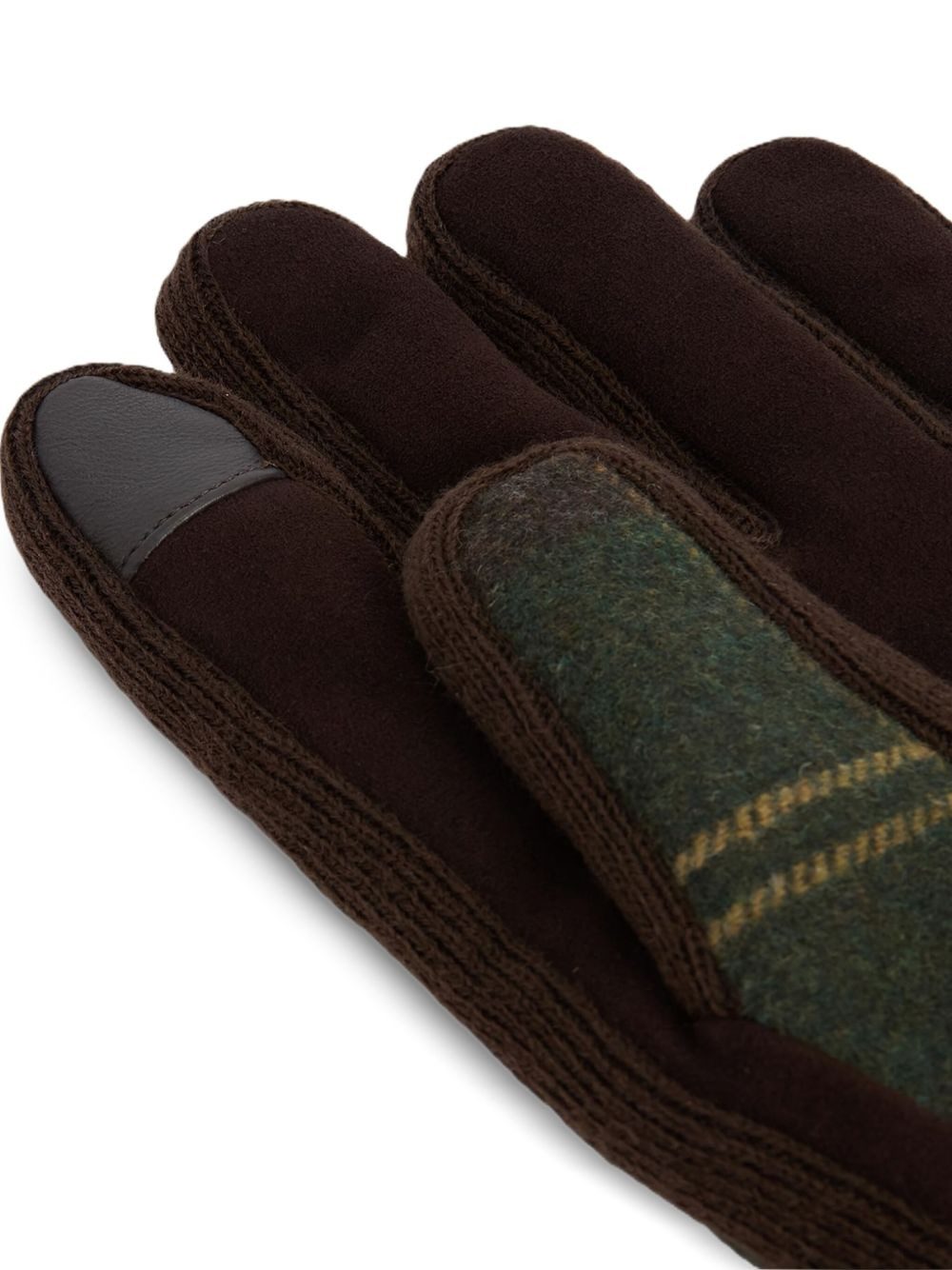 tartan-paneled gloves - 3