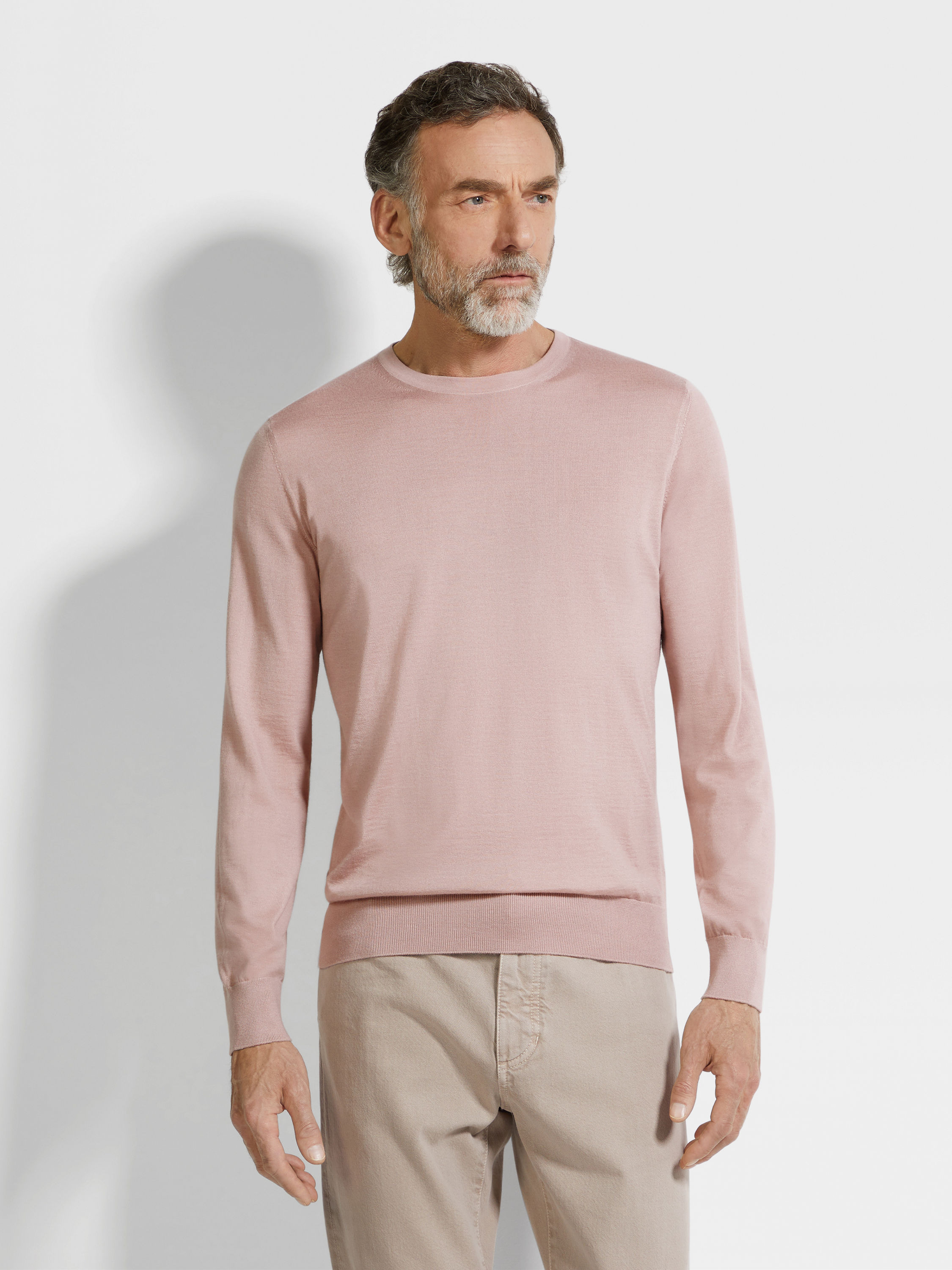 LIGHT PINK MÉLANGE CASHSETA CREWNECK - 4