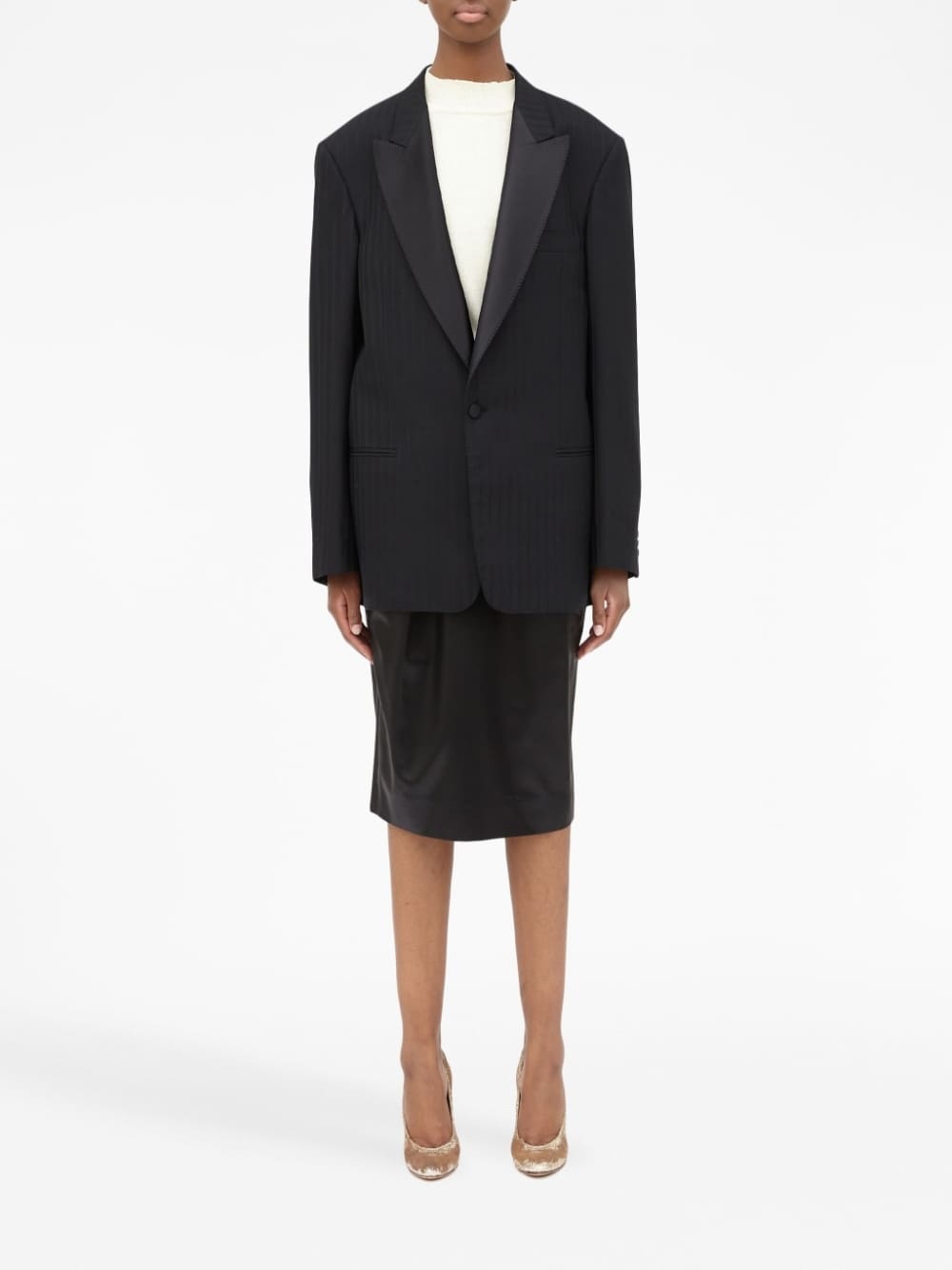 single breasted wool blazer - 2