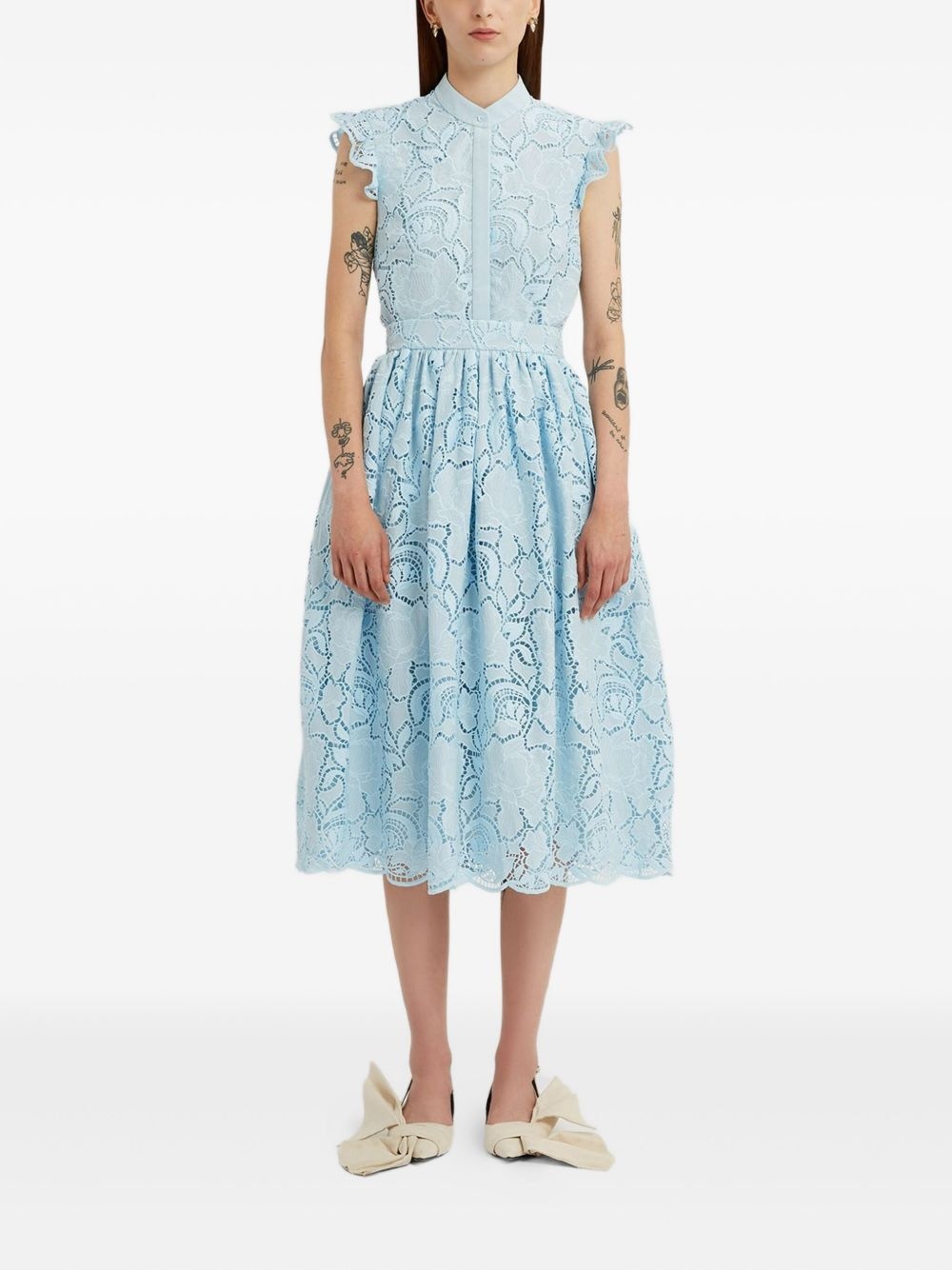 floral-lace midi skirt - 2