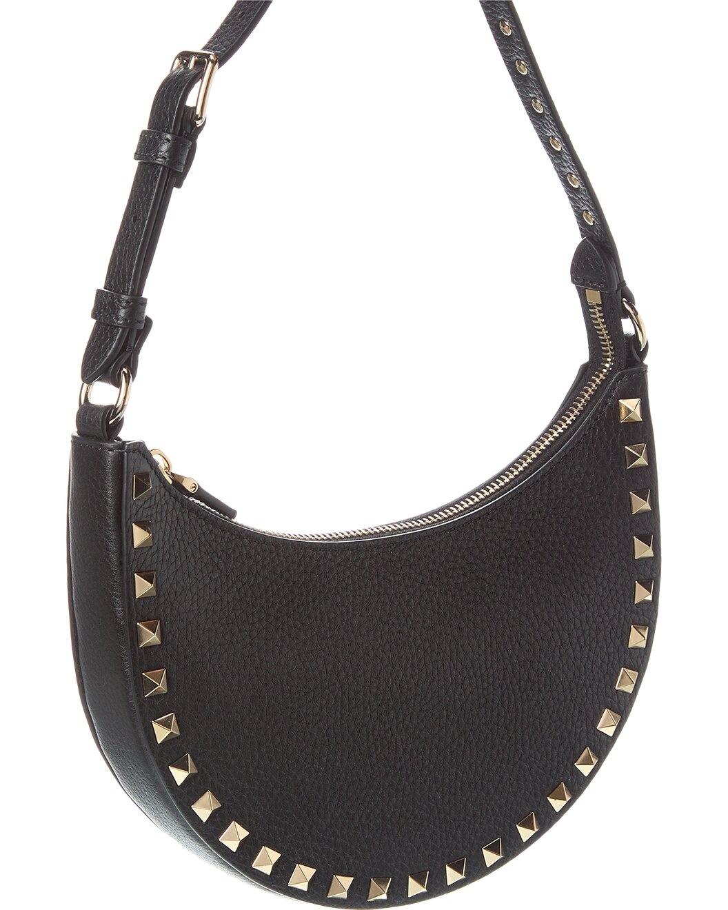 Valentino Rockstud Mini Grainy Leather Hobo Bag - 3
