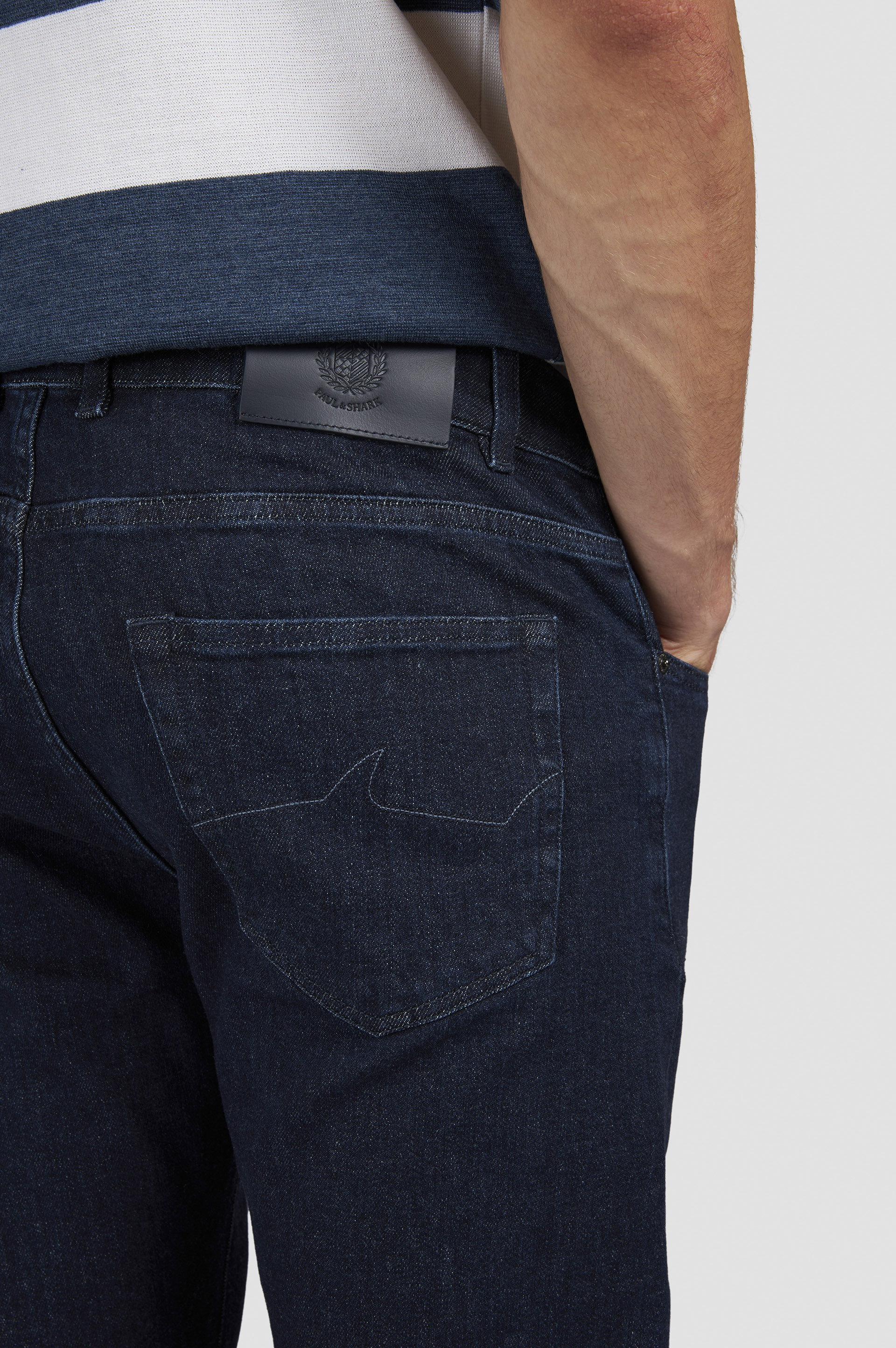 COTTON AND CASHMERE DENIM JEANS - 4