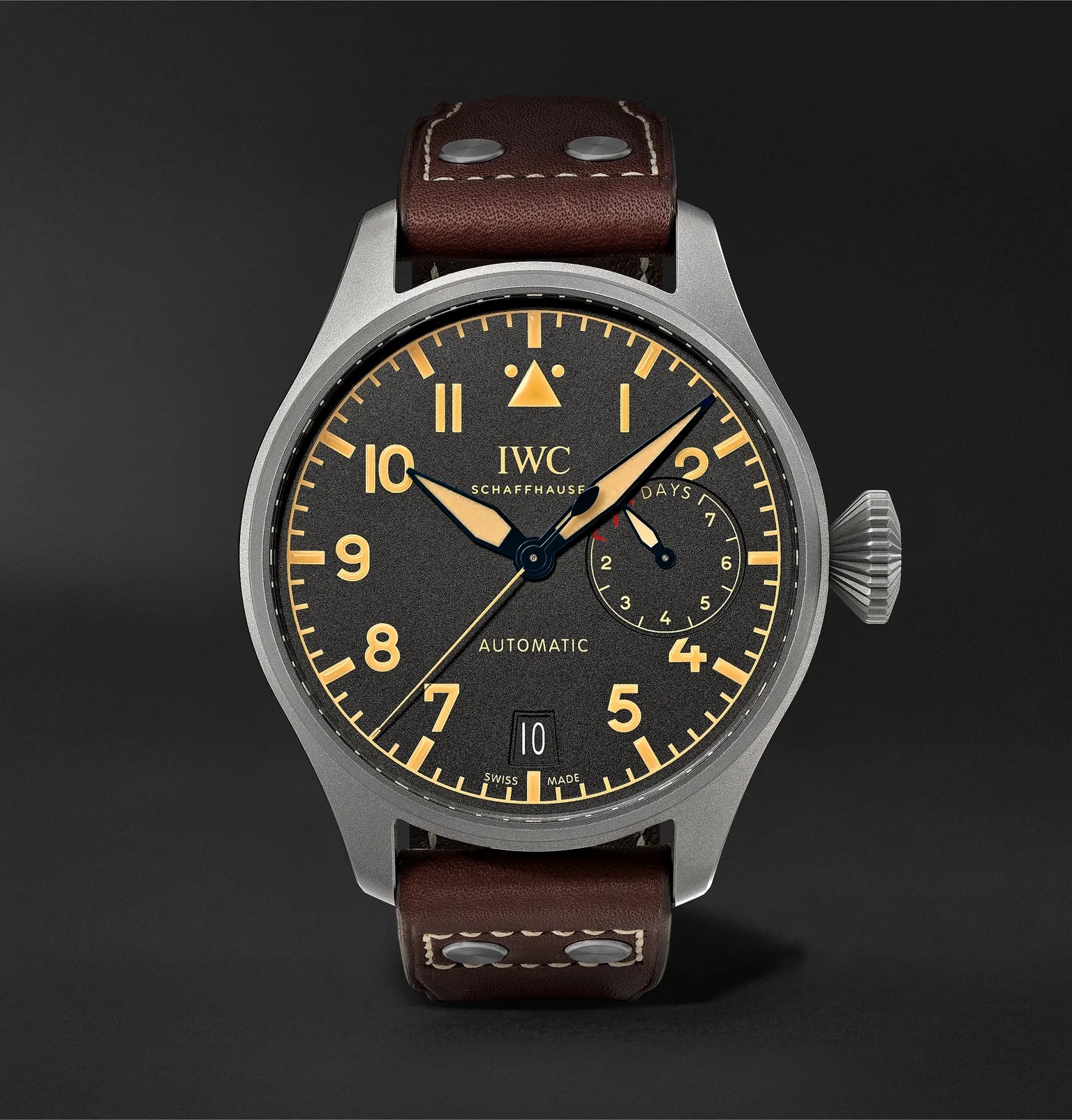 Big Pilot's Heritage Automatic 46.2mm Titanium and Leather Watch, Ref. No. IW501004 - 1