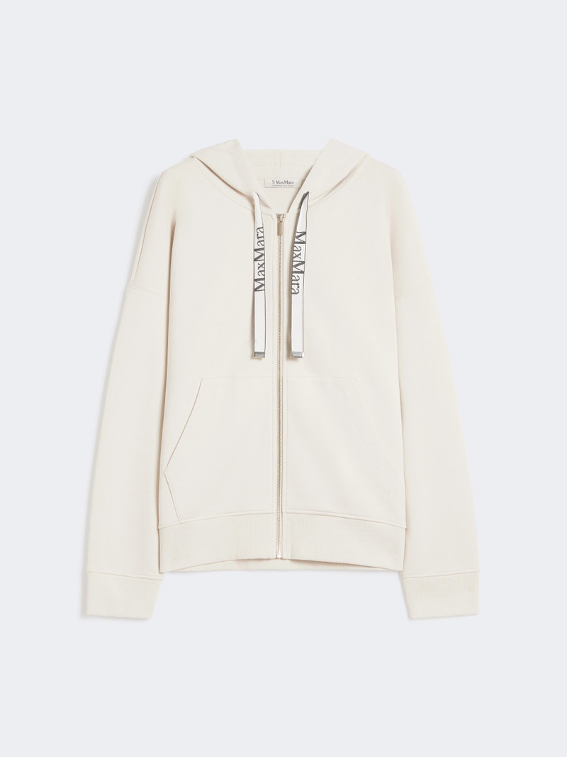 JOUR Technical jersey zip-up sweatshirt - ECRU 1