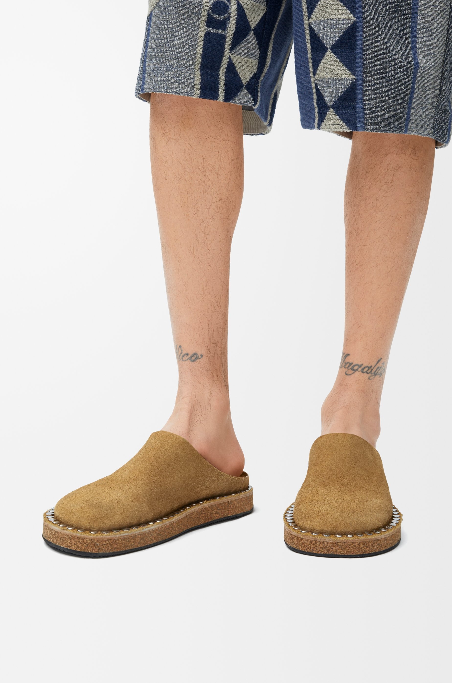 Rivet mule in calfskin suede - 2