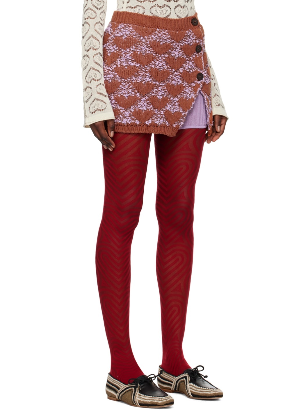 Brown Heart Miniskirt - 2