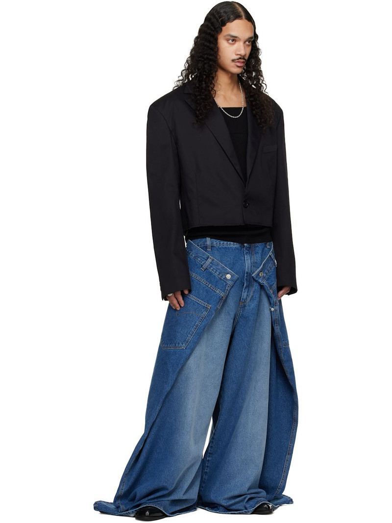 LU'U DAN Black Slashed Blazer outlook