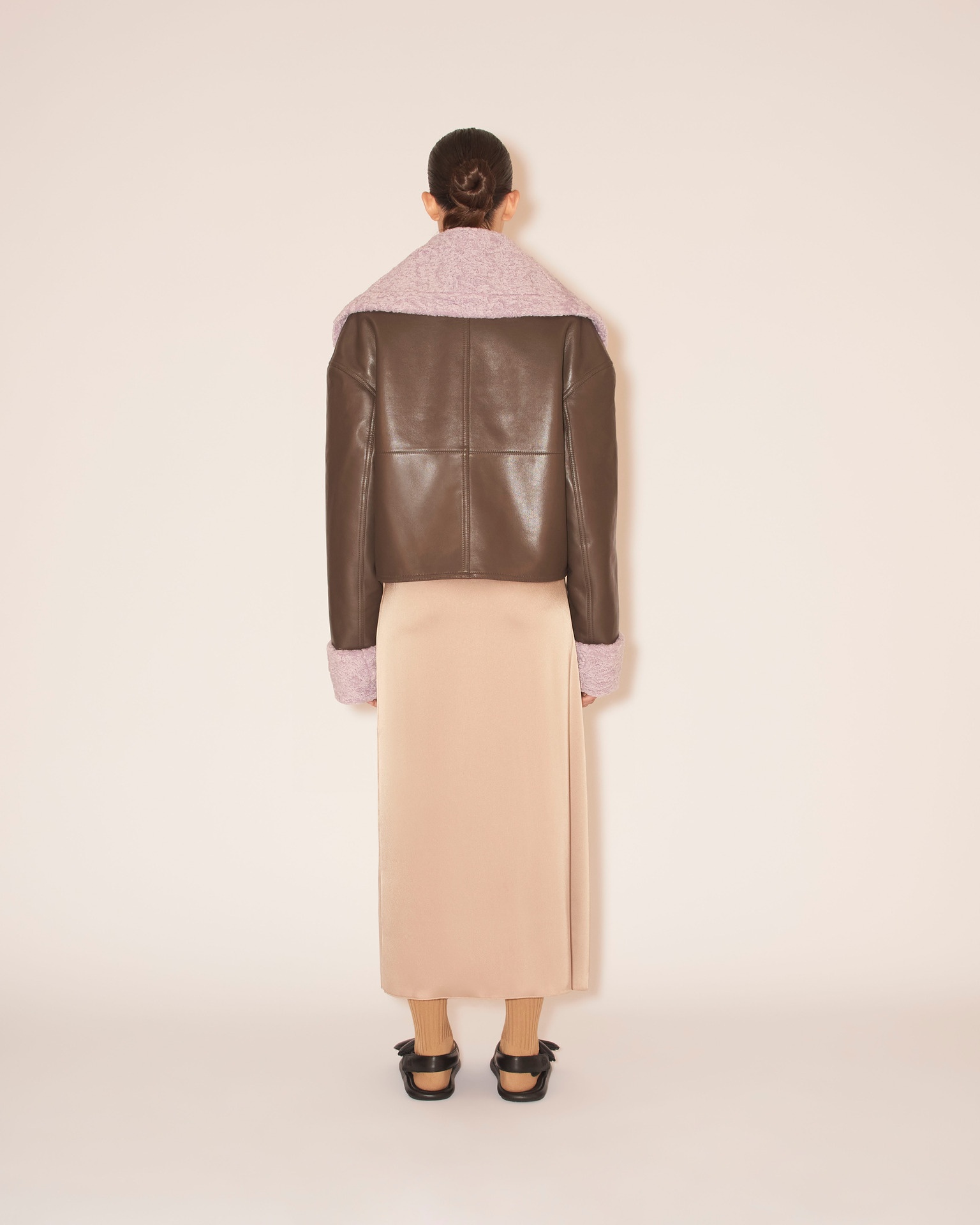 VERONA - Faux shearling jacket - Shiitake/lilac - 6
