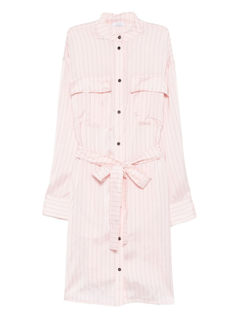 belted striped midi shirt dress 1
