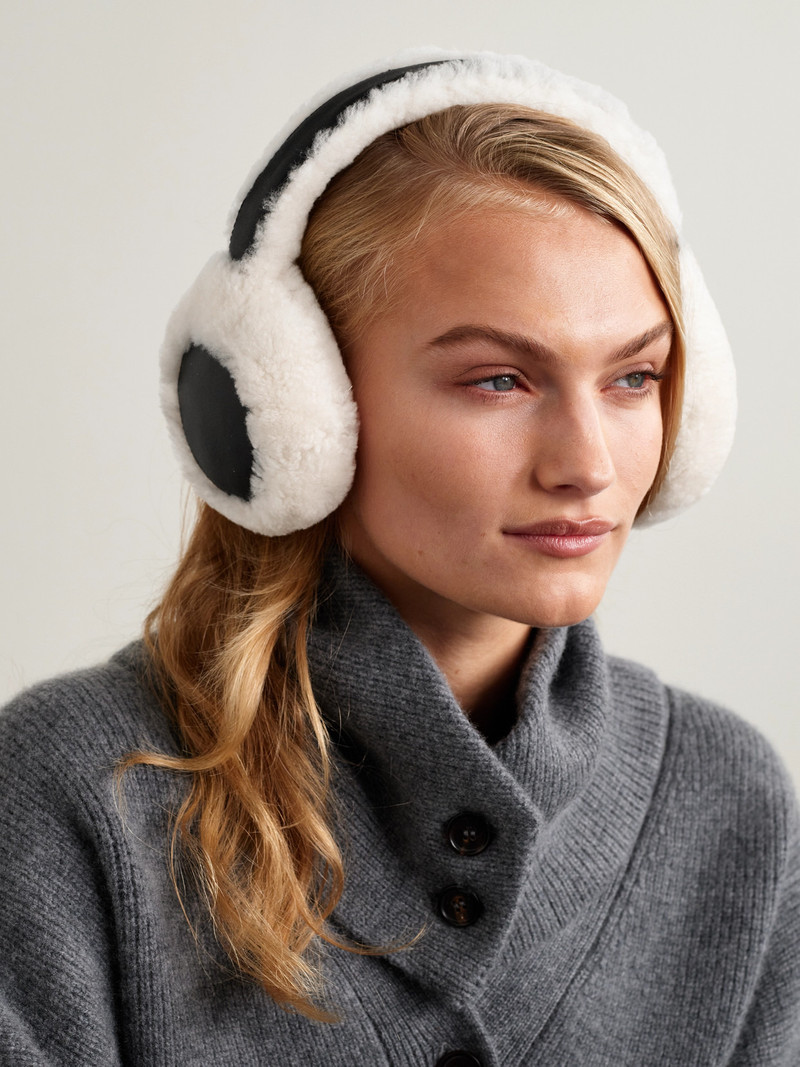 Yves Salomon Leather And Shearling Earmuffs outlook