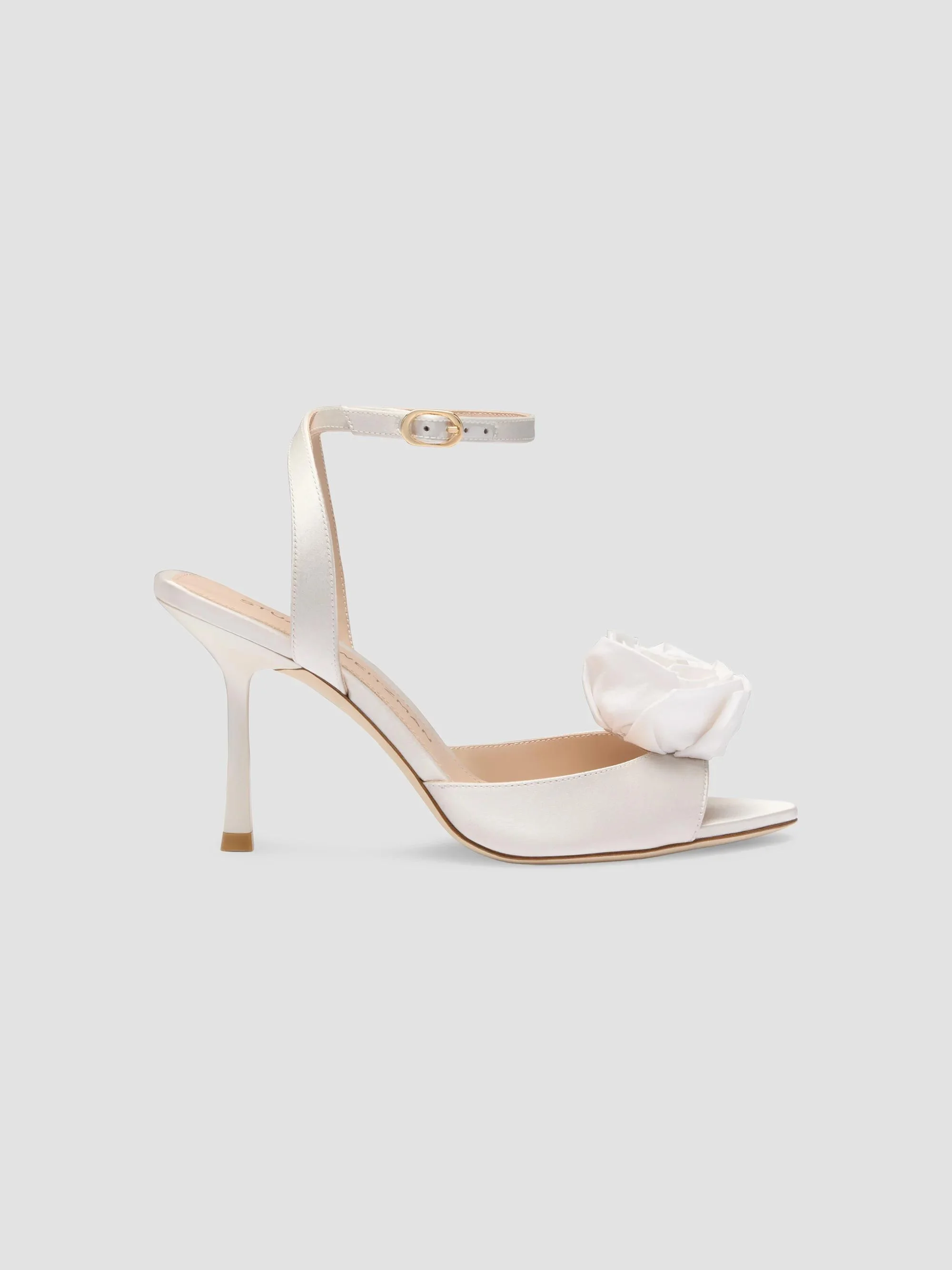 Women's Paloma 85MM Appliqué Leather & Satin Sandals - Cream - 1