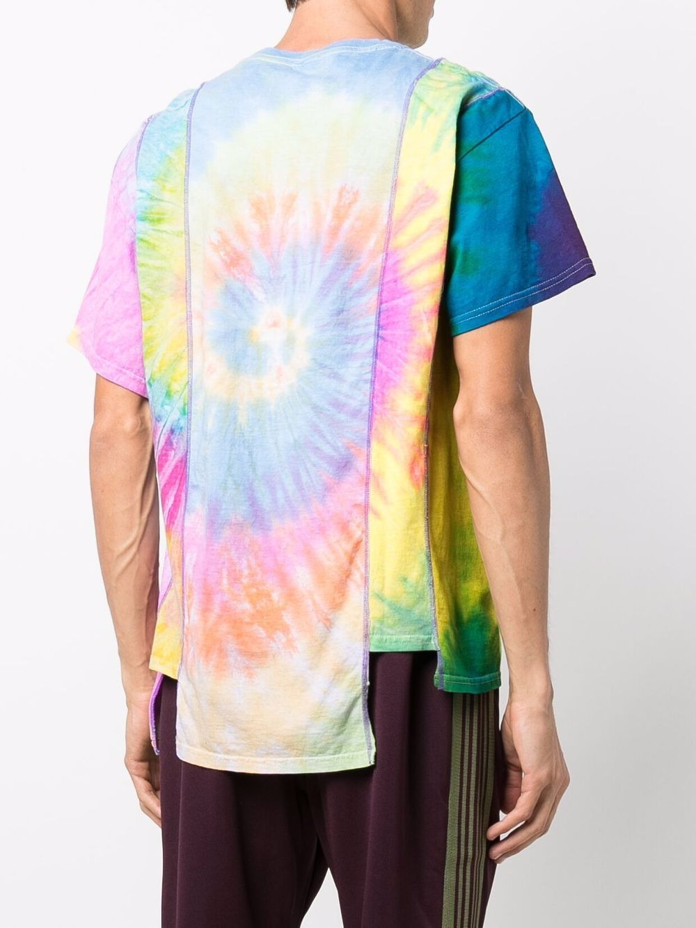 tie dye-print panelled T-shirt - 4