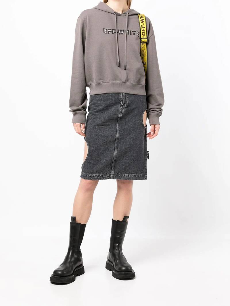 Off-White rhinestone-embellished logo hoodie outlook