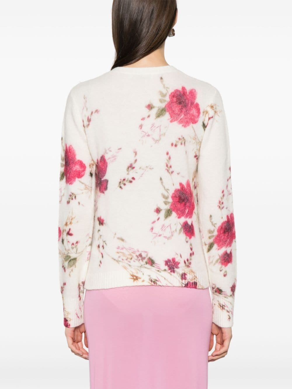 rose-print cardigan - 4