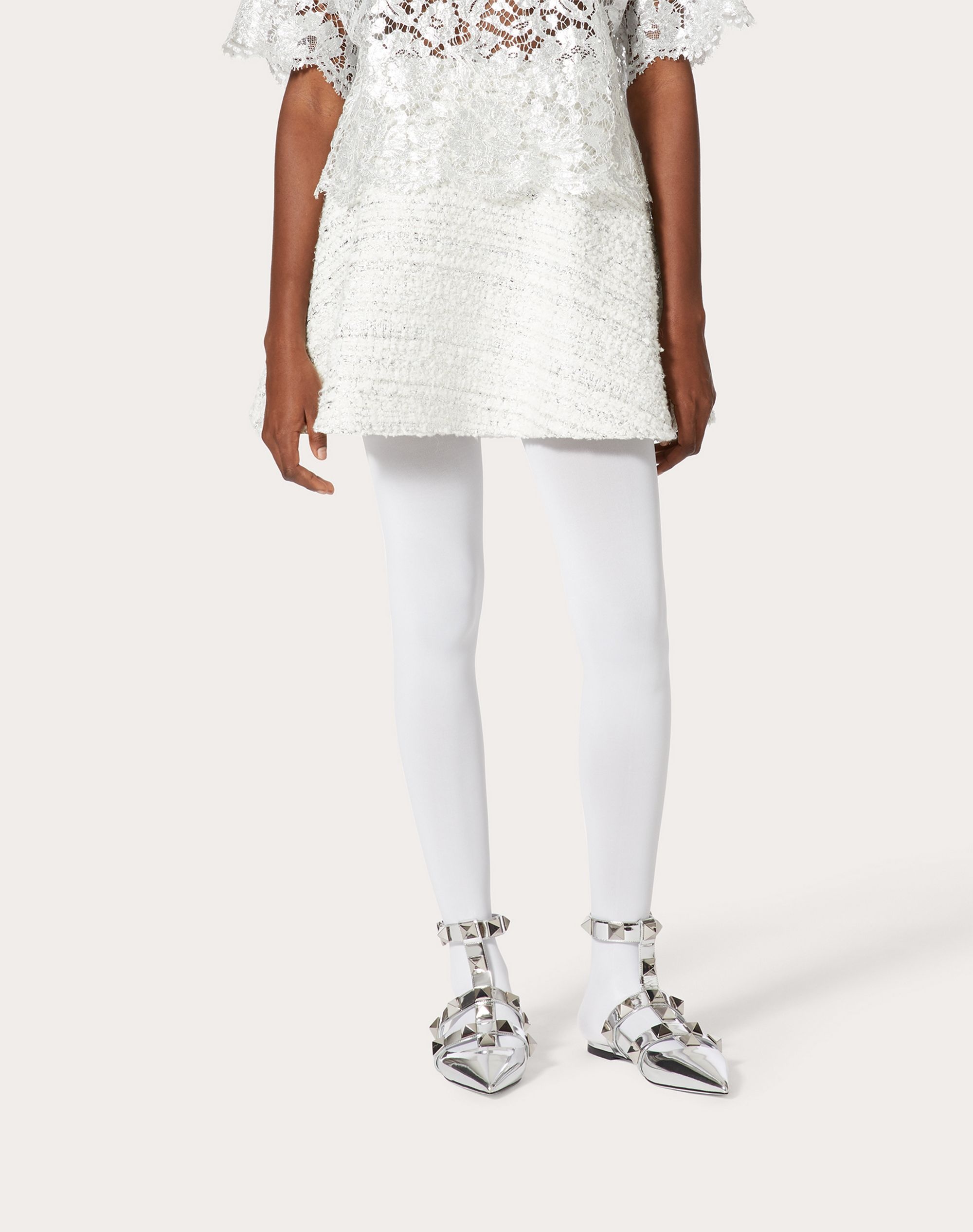 SILVER TWEED MINI SKIRT - 3