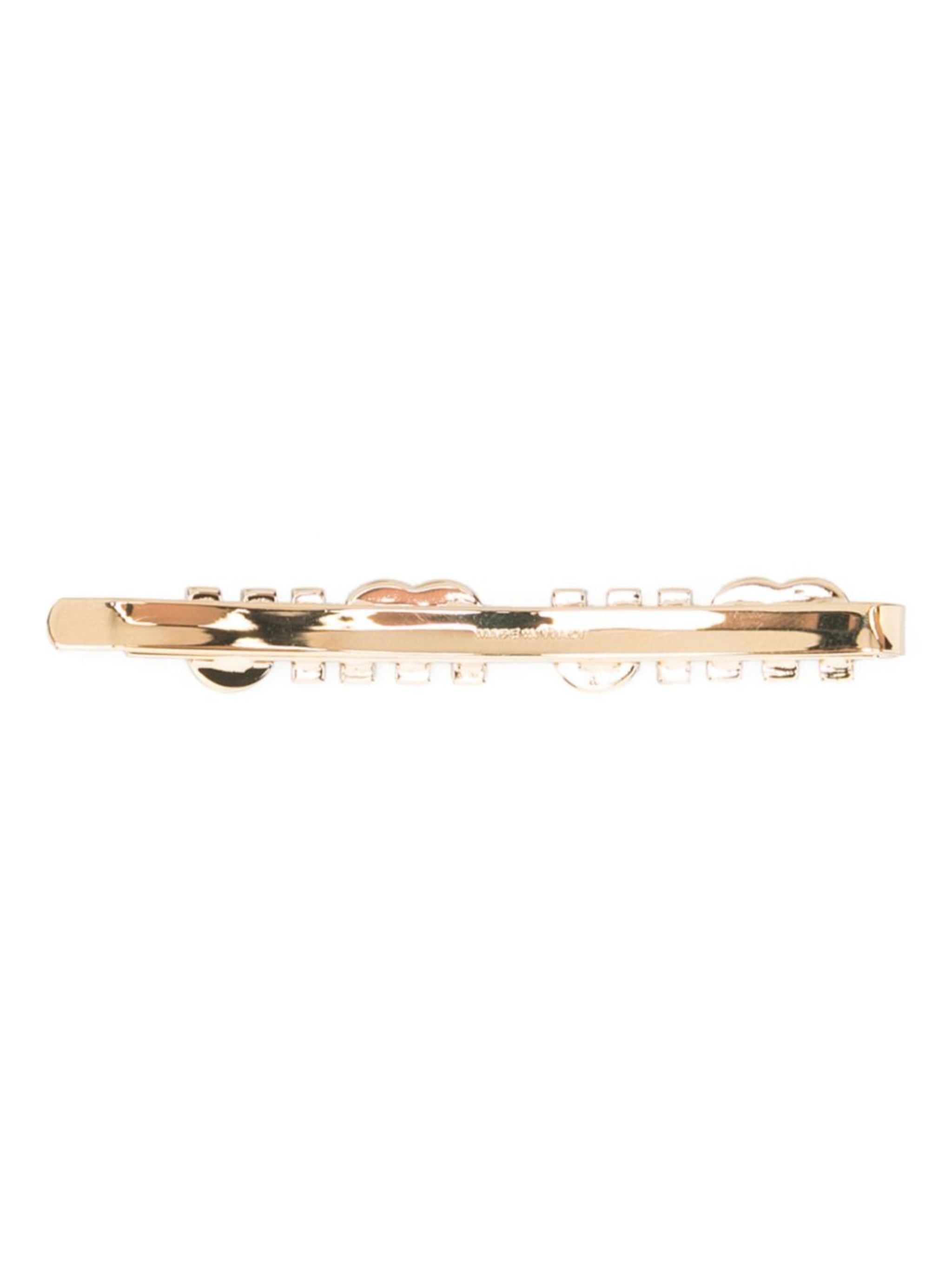 logo-plaque polished hair pin - 2