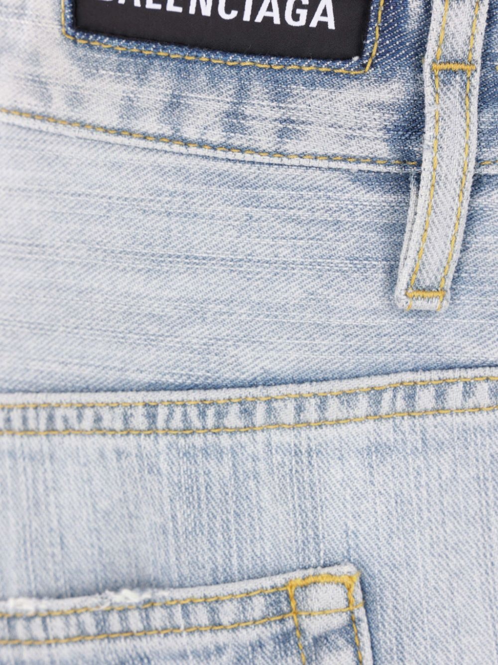 drawstring wide-leg jeans - 3