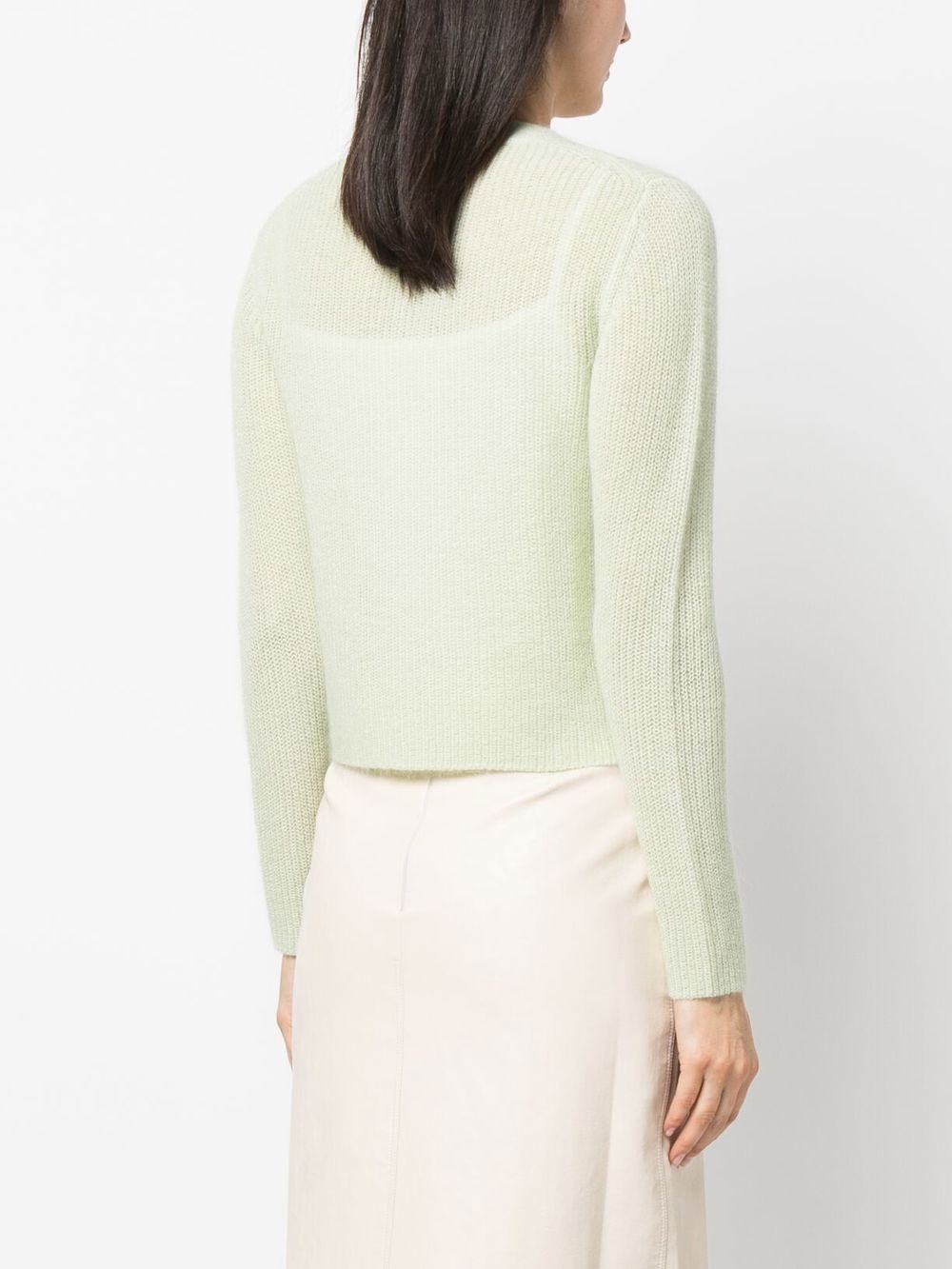 ribbed-knit V-neck cardigan - 4