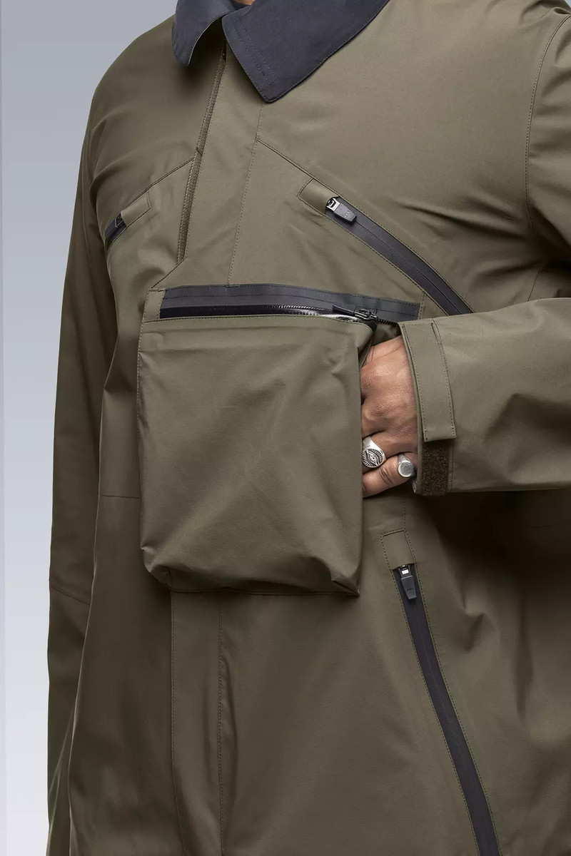 J1A-GTKR-RFM KR EX 3L Gore-Tex® Pro Interops Jacket RAF Green with size 5 WR zippers in matte black 25