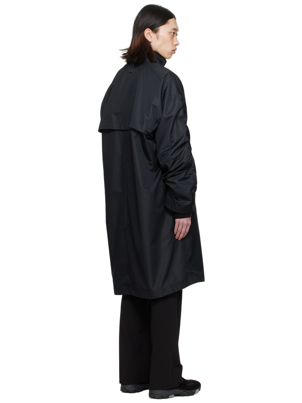 Black Ruched Coat - 3