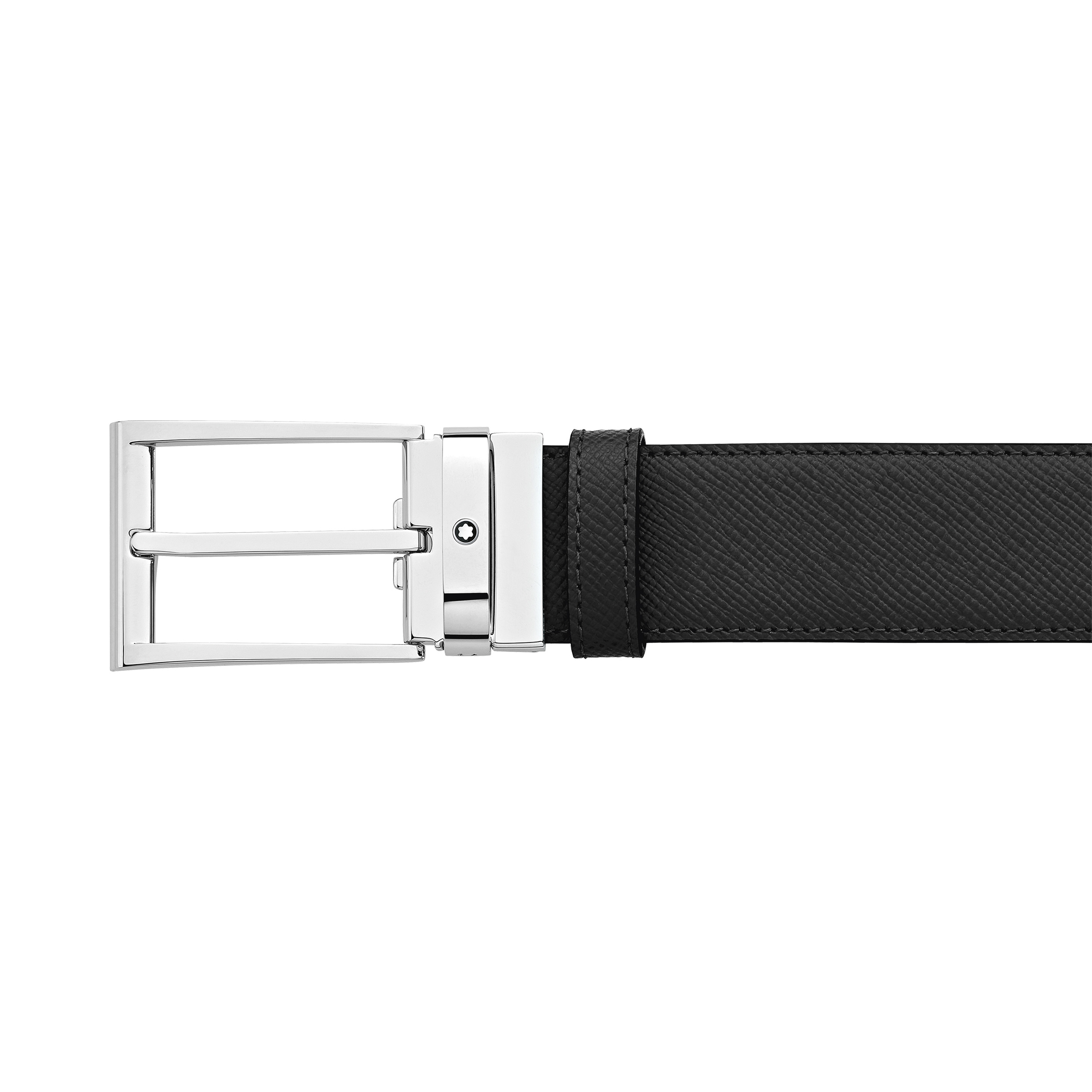 Black/blue 35 mm reversible leather belt - 5