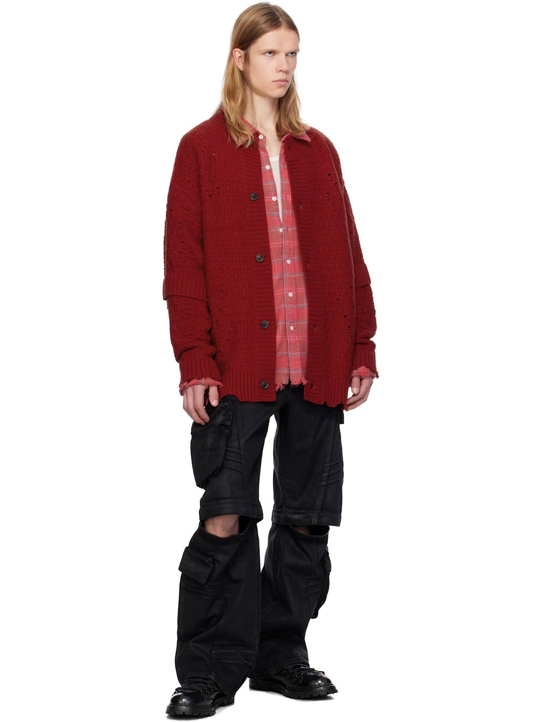 Black Coated Wide-Leg Jeans - 5