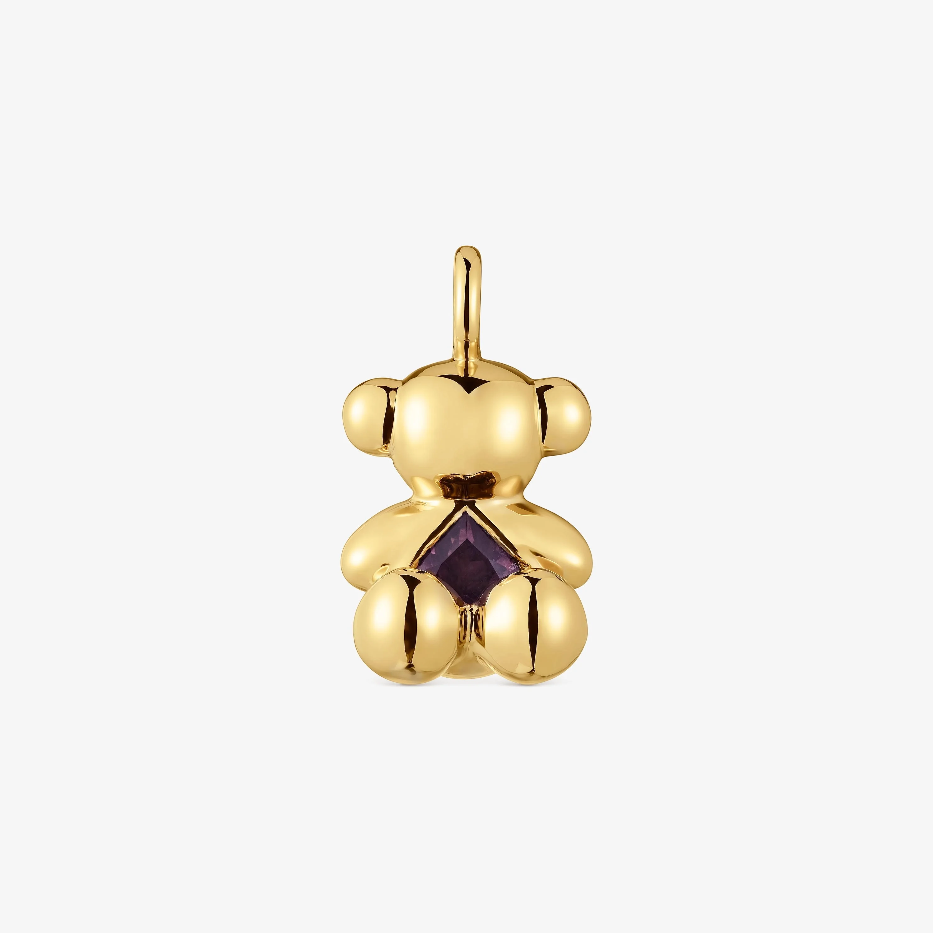 Medium bear Pendant, with 18K gold vermeil and amethyst Bold Bear - 1