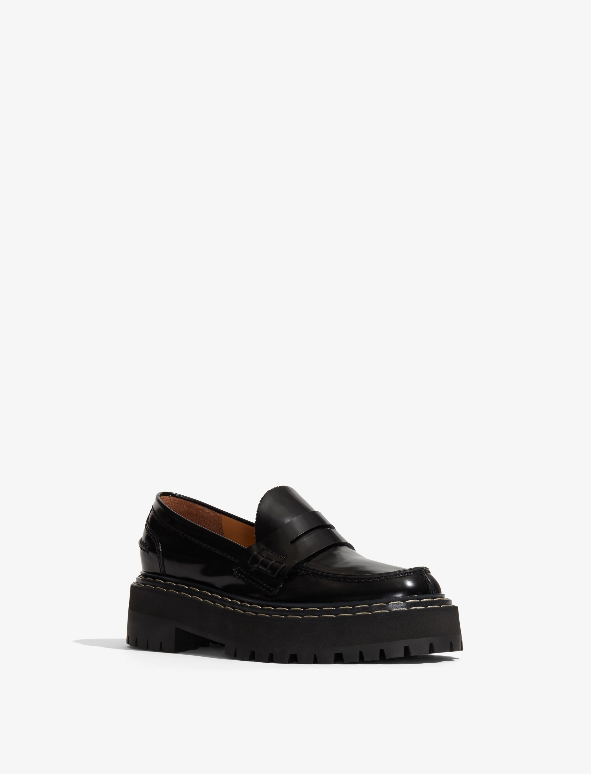 Lug Sole Platform Loafers in Spazzolato Leather - 2