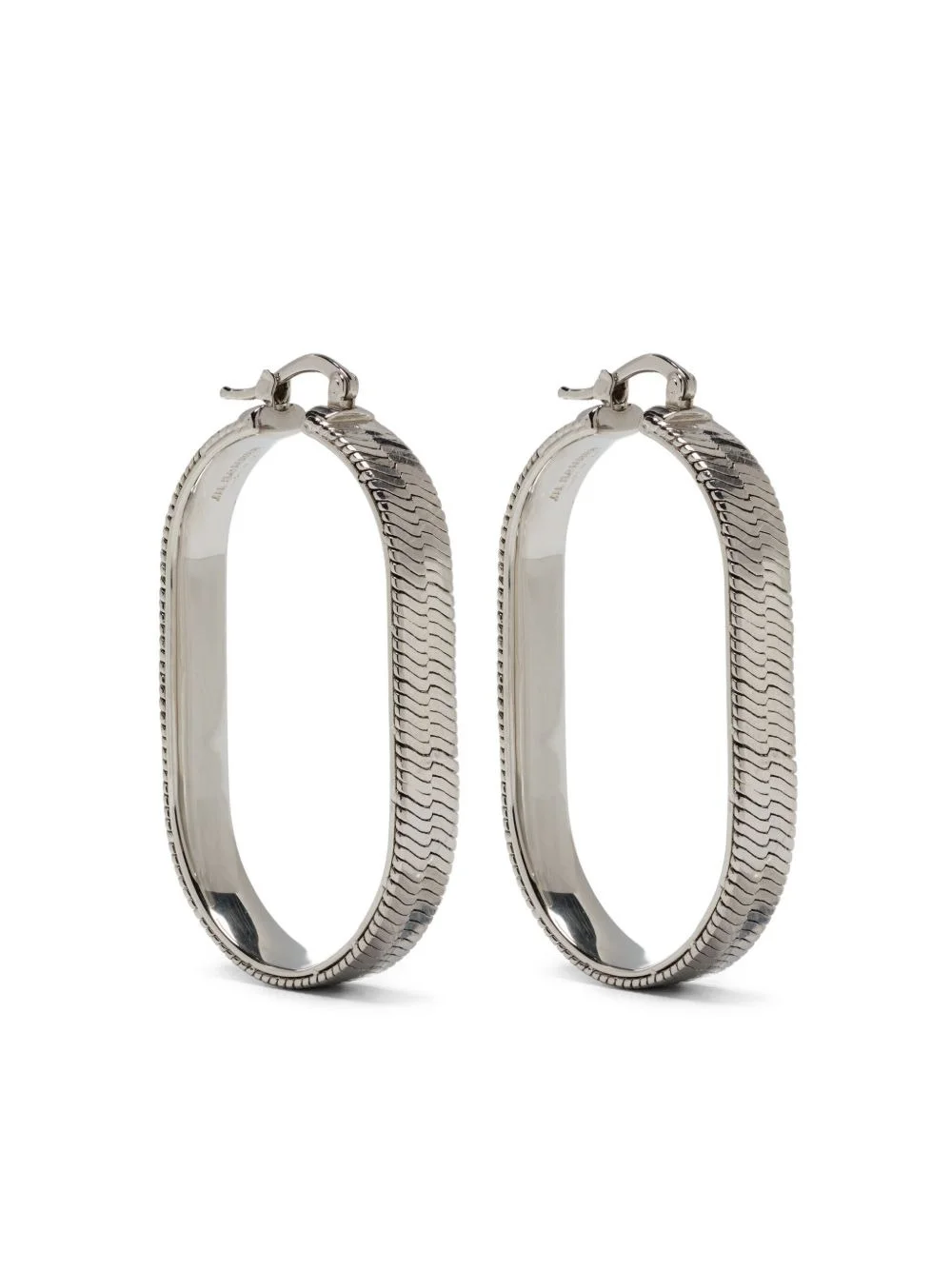 textured oval-hoop earrings - 1