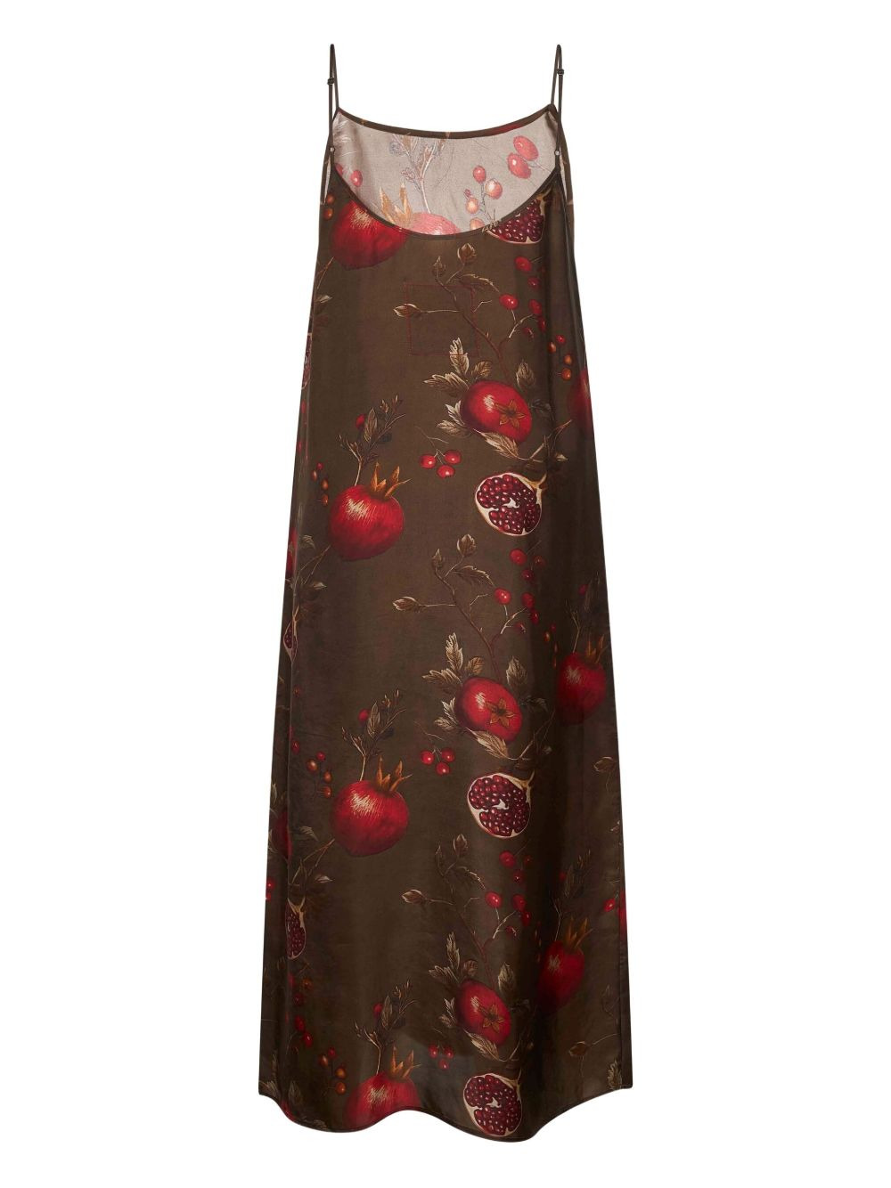Anaya pomegranate-print slip midi dress - 2
