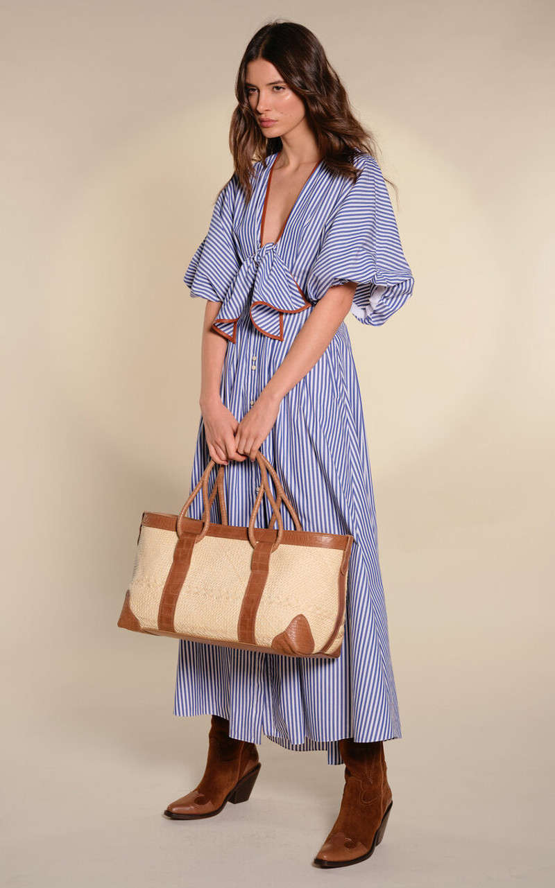 Johanna Ortiz Endless Spring Cotton Midi Dress stripe outlook