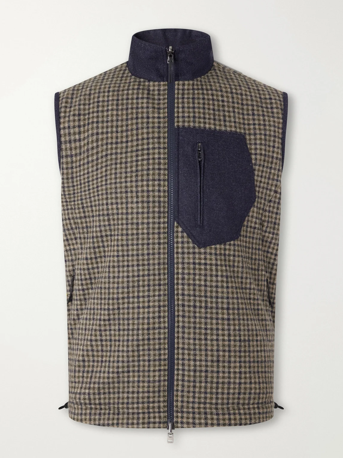 Explorer Reversible Checked Virgin Wool and Shell Padded Vest - 1