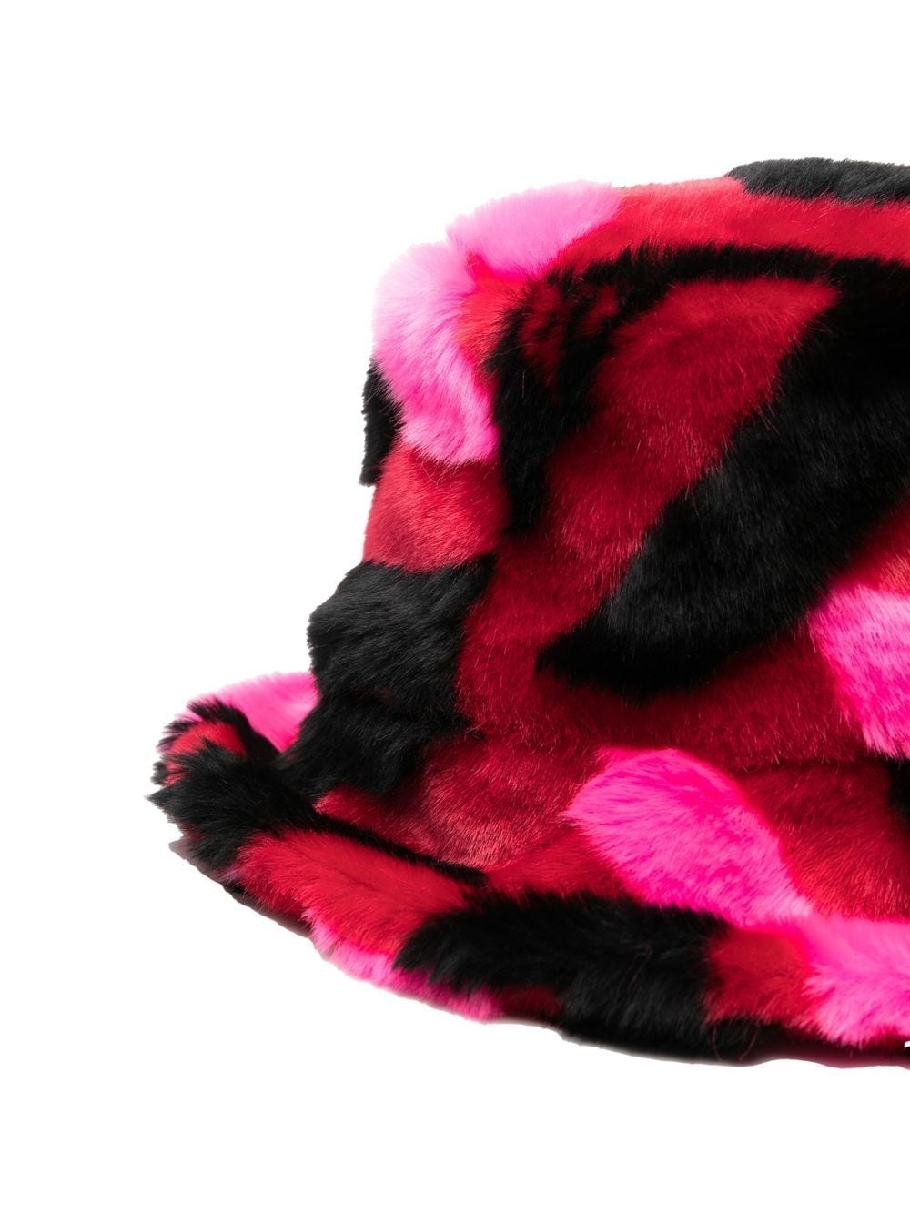 panelled faux-fur bucket hat - 2