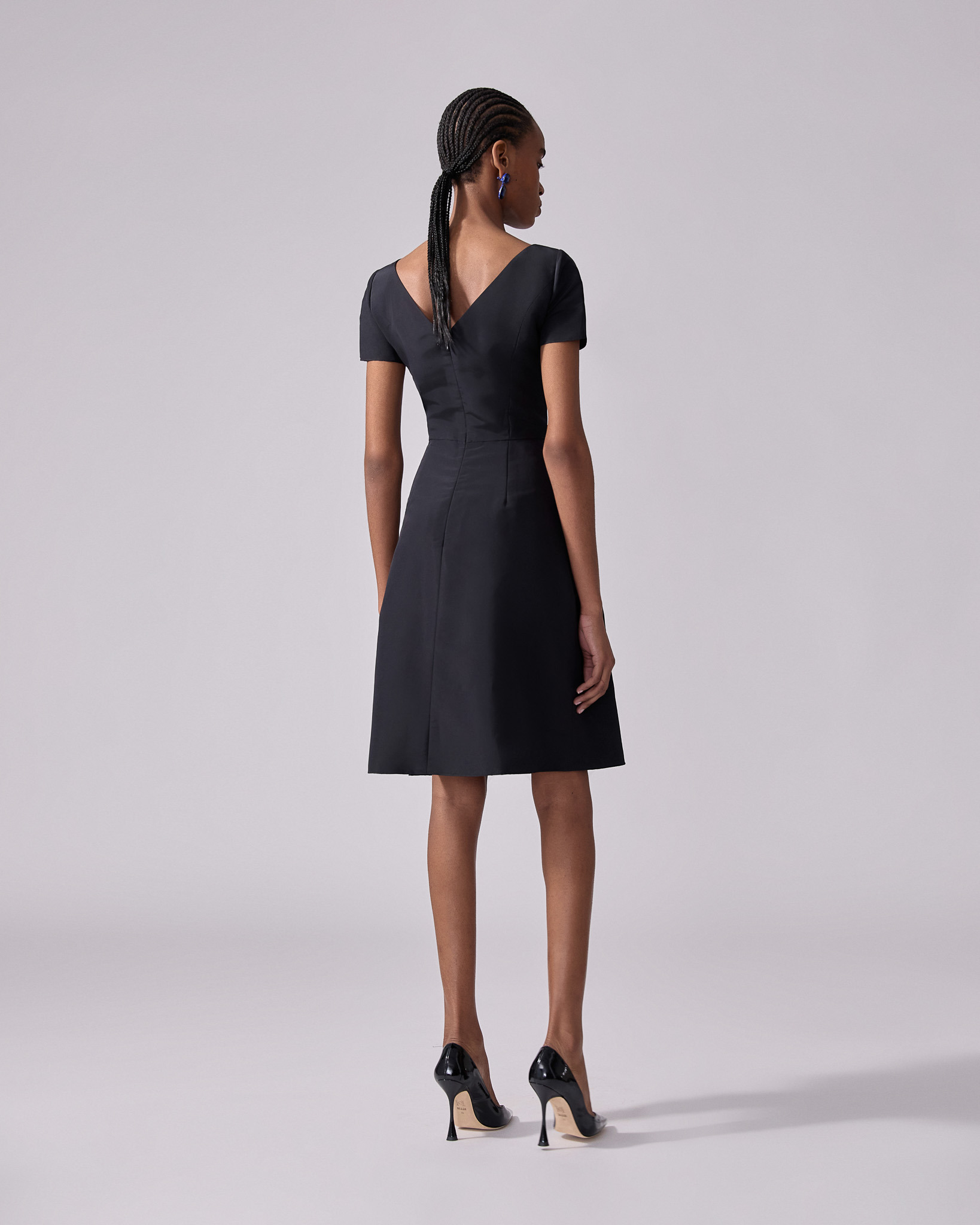Draped Boat Neck Dress - 3