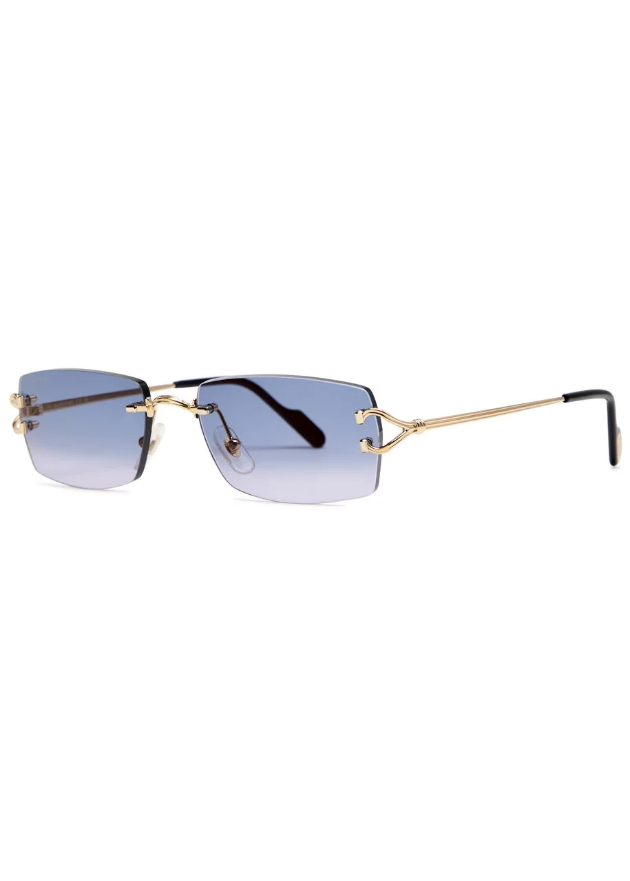 Cartier Signature C De Cartier Rectangle-frame Sunglasses - 1