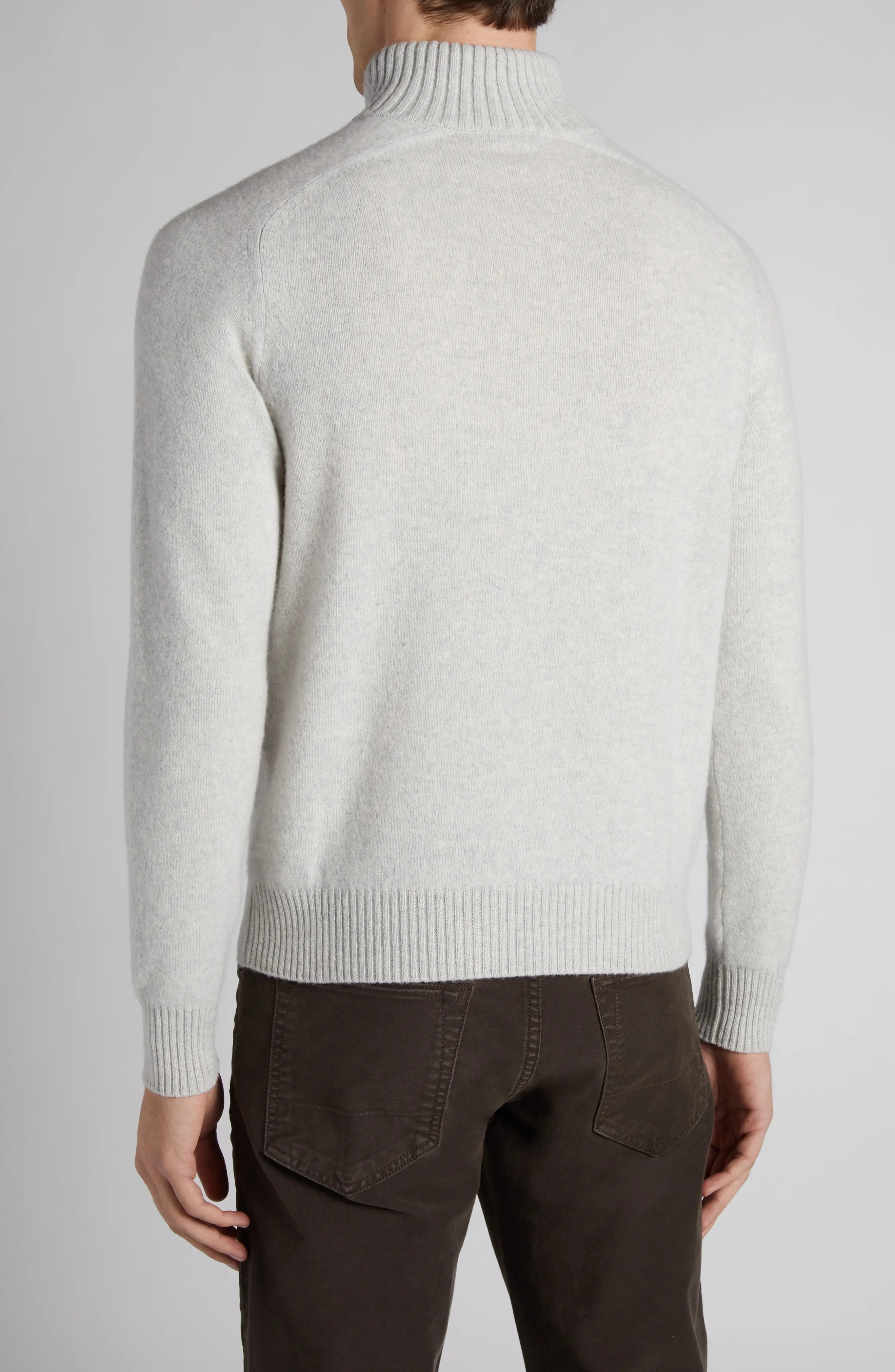 Lambswool & Cashmere Half Zip Sweater - 3