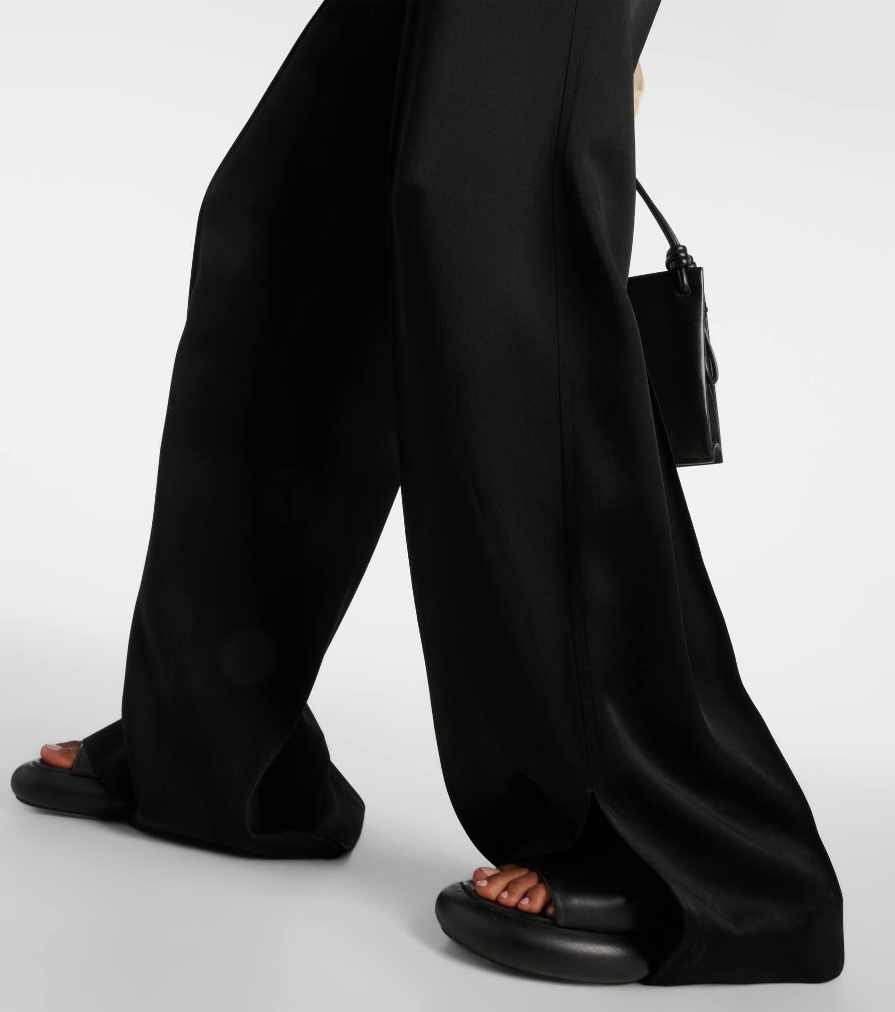 Satin wide-leg pants - 5