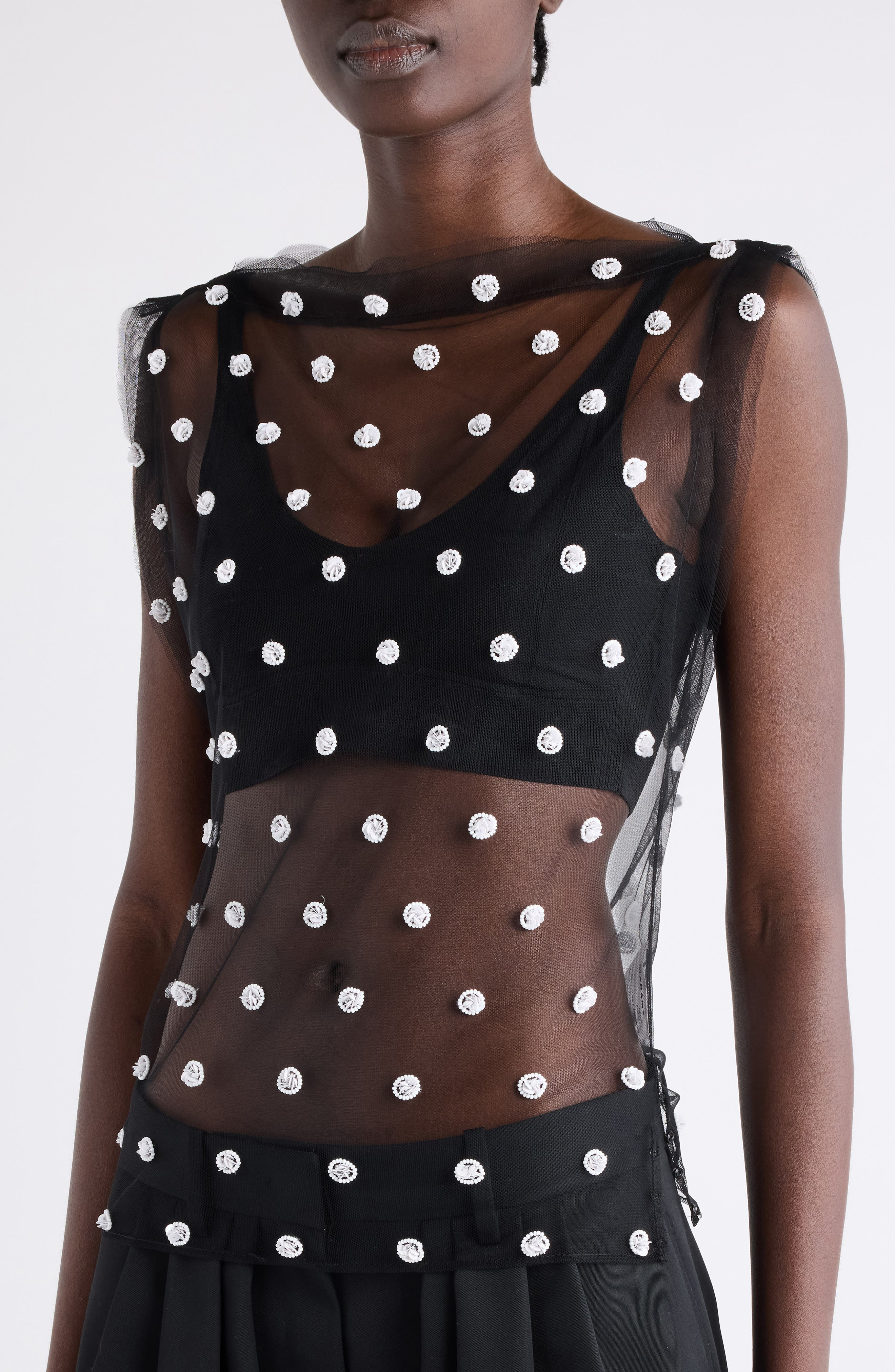 Isabel Marant Elicy Embellished Tulle Top in Black at Nordstrom - 5