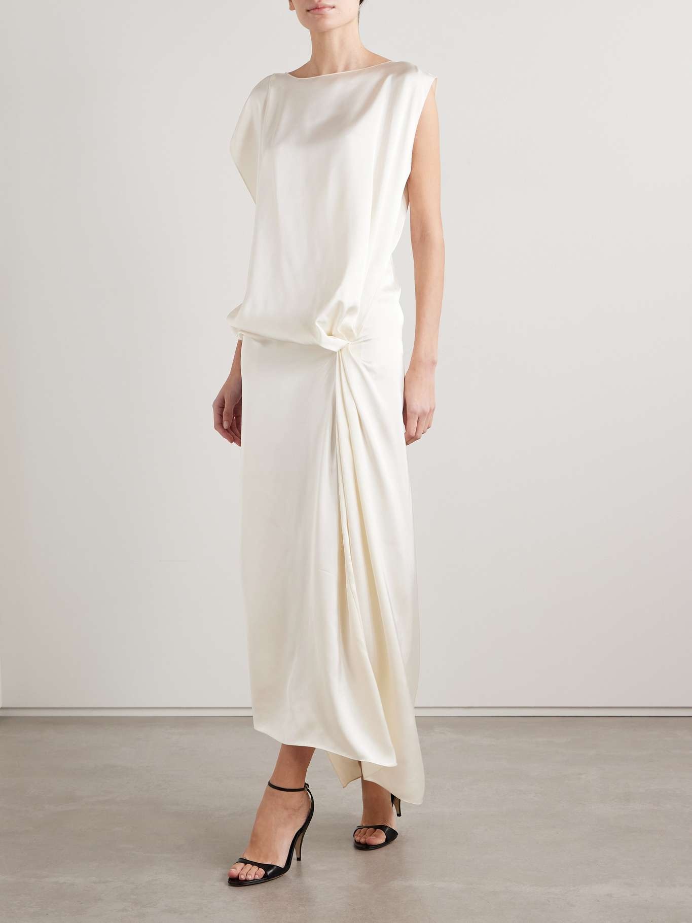 Esmee draped satin gown Off-white - 2