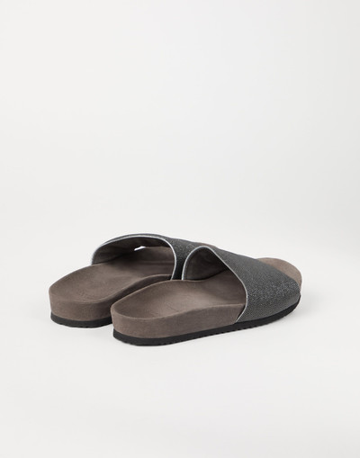 Brunello Cucinelli Precious slides in suede outlook