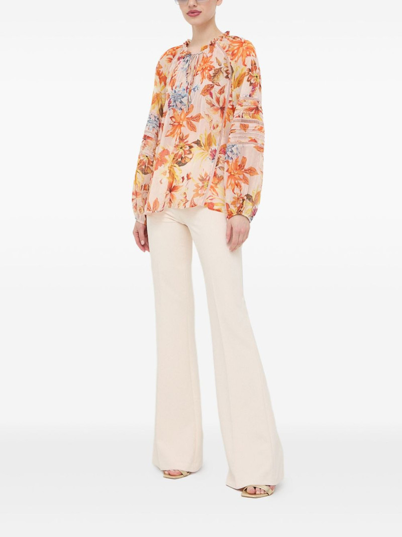 GUESS USA floral tie blouse outlook