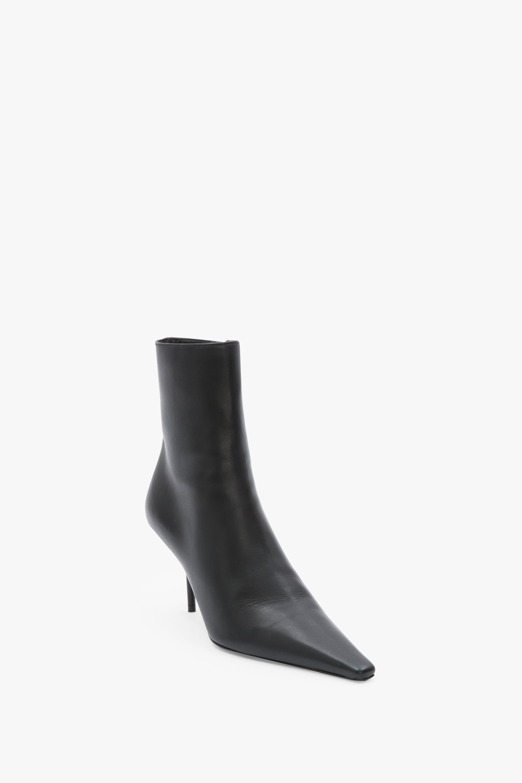 Sloan Stiletto Ankle Boot In Black Smooth Leather - 2