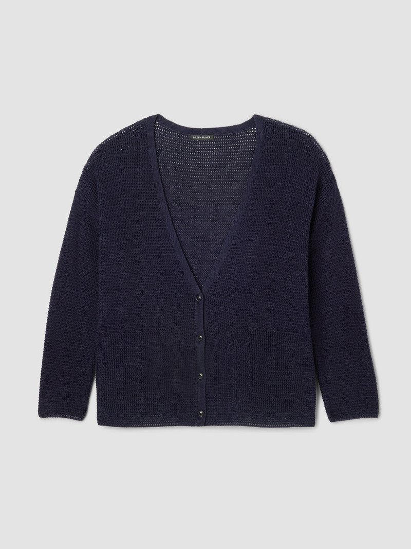 Peruvian Cotton Blend V-Neck Cardigan 1