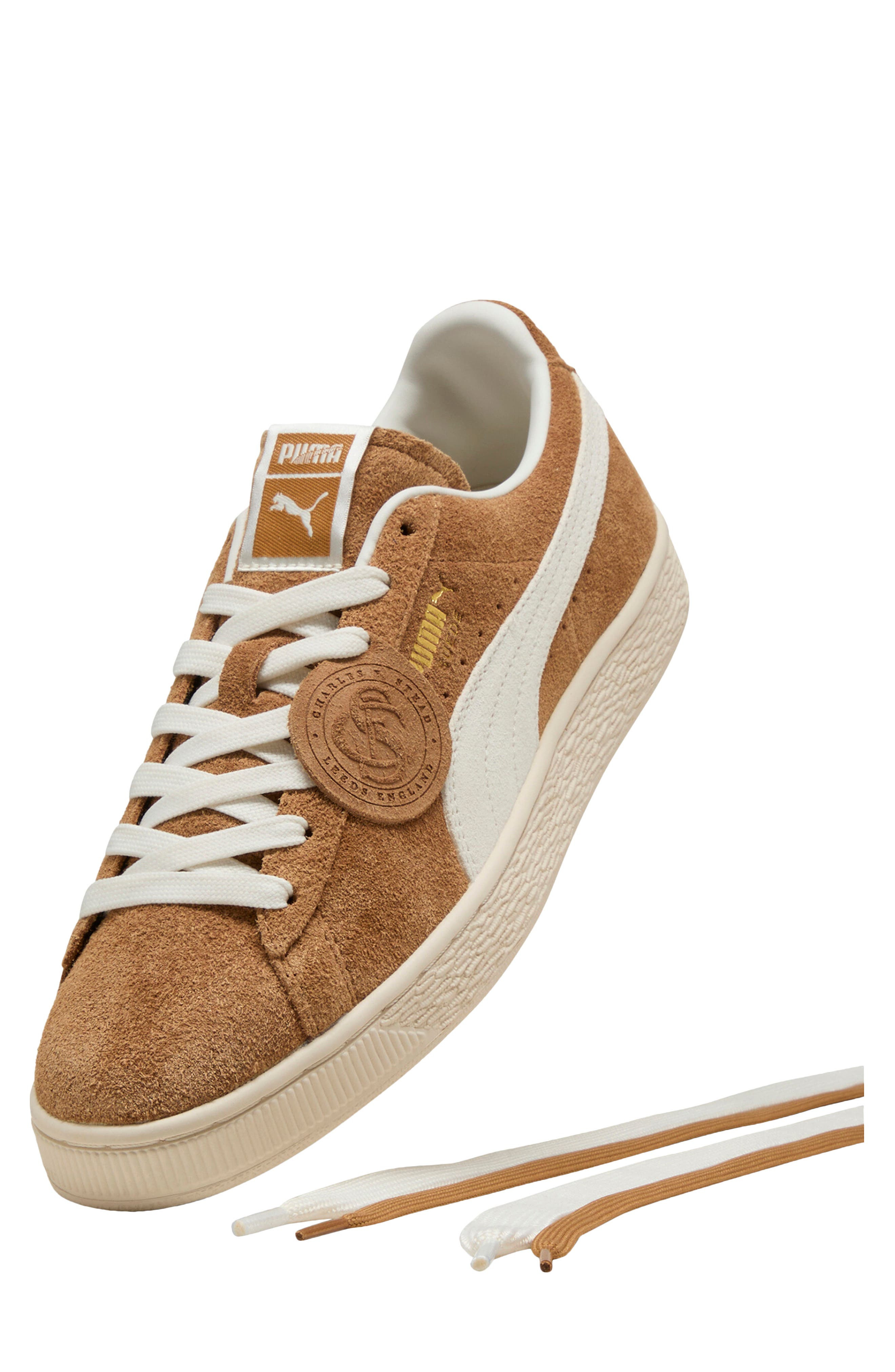 PUMA Charles F. Stead Suede Sneaker in Honey Butter/Puma White at Nordstrom - 5