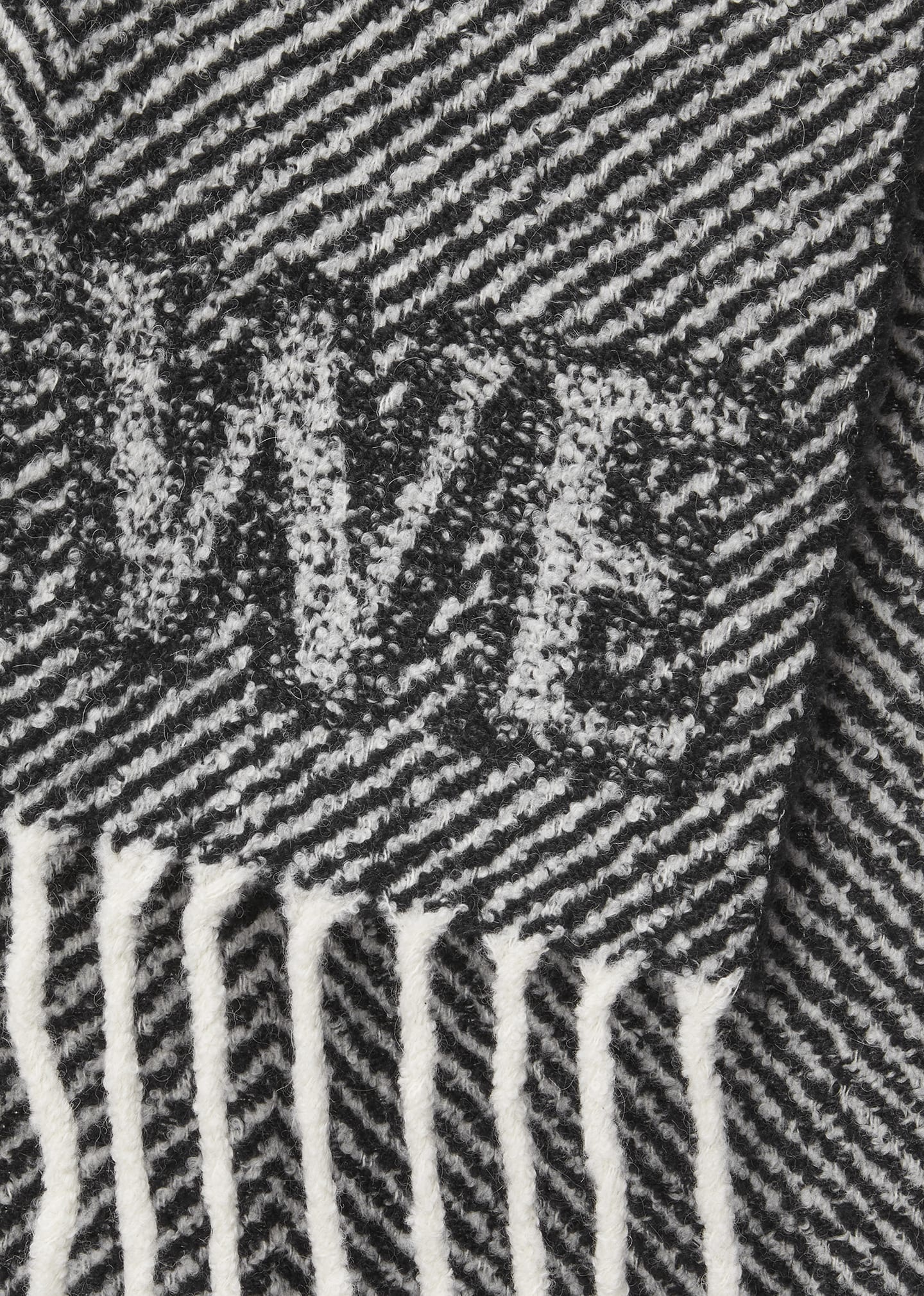 Logo Fringe Wool-Blend Scarf - 3